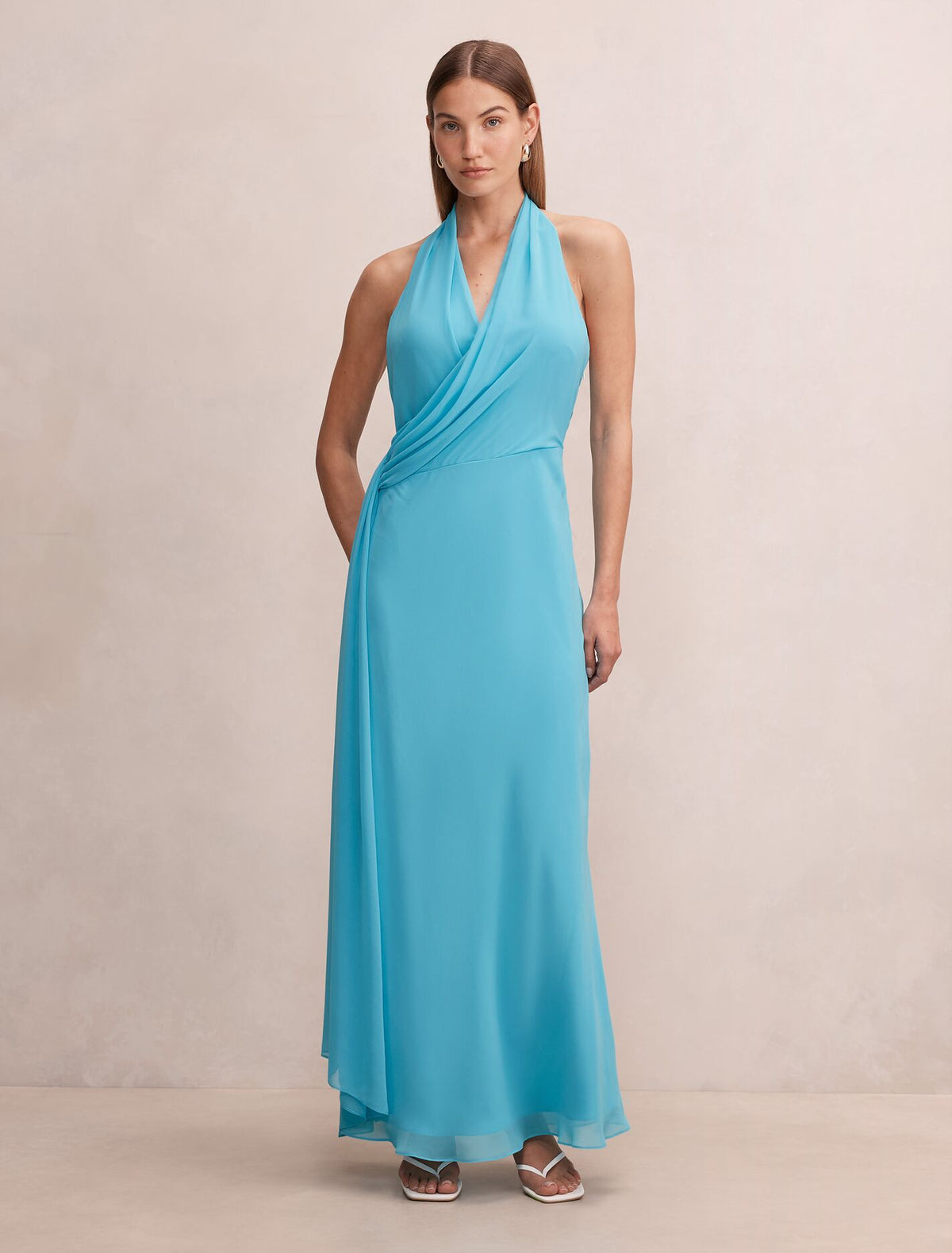 Rory Halter Drape Maxi Dress