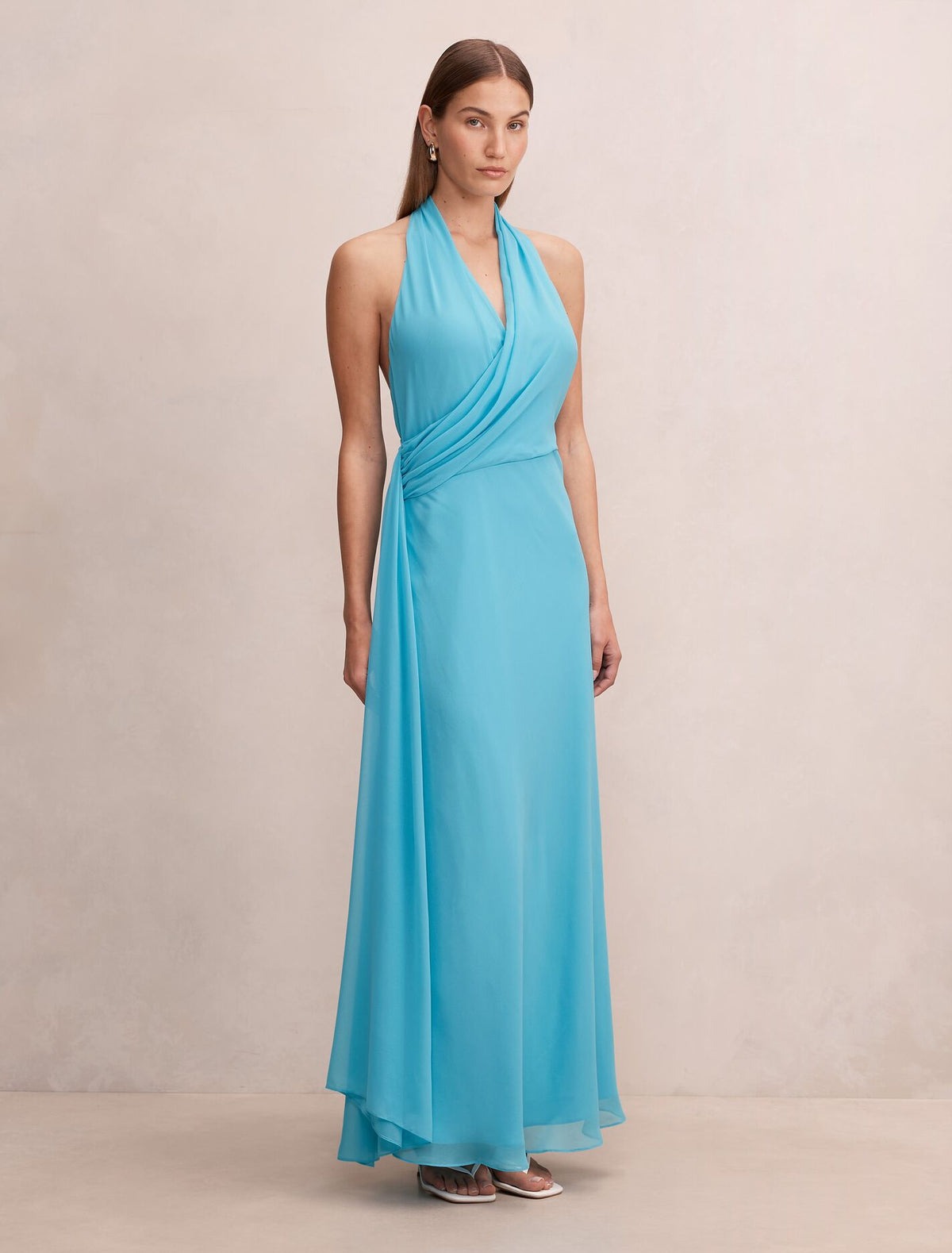 Rory Halter Drape Maxi Dress