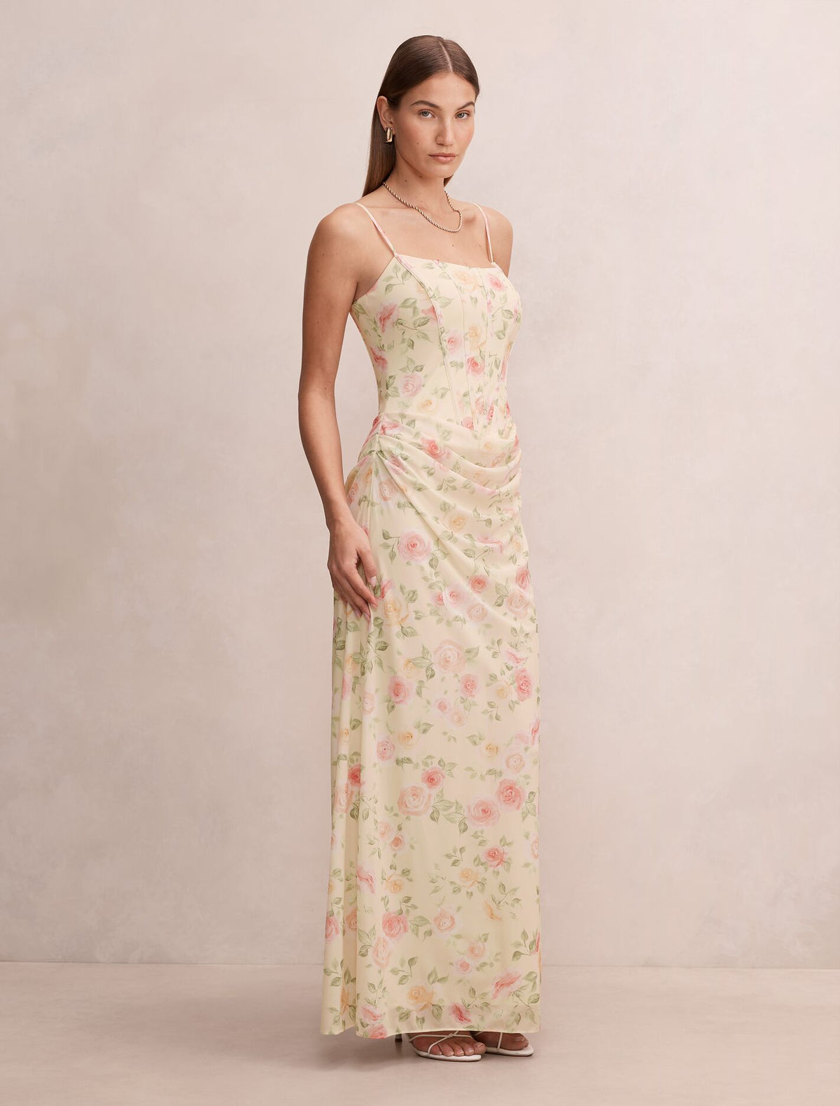 Maeve Corset Mesh Maxi Dress Forever New