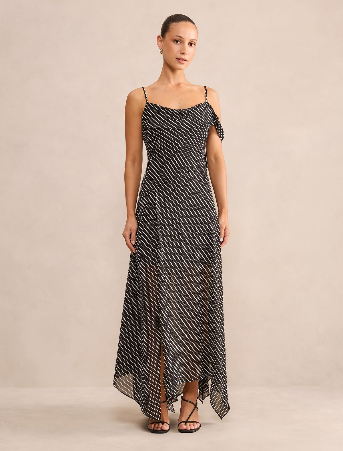 Mya Petite Draped Maxi Dress