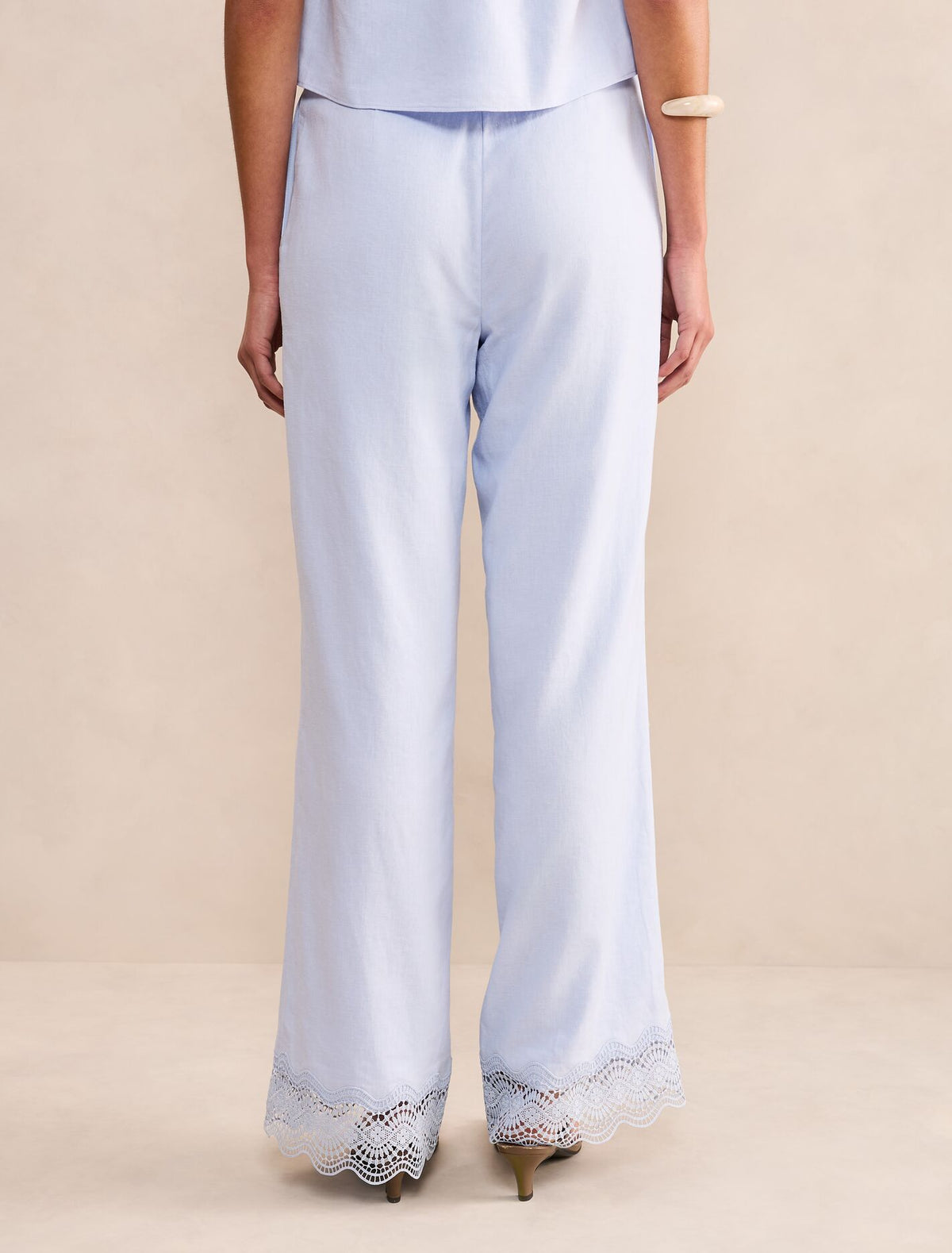 Freya Lace Trim Linen Pants Forever New