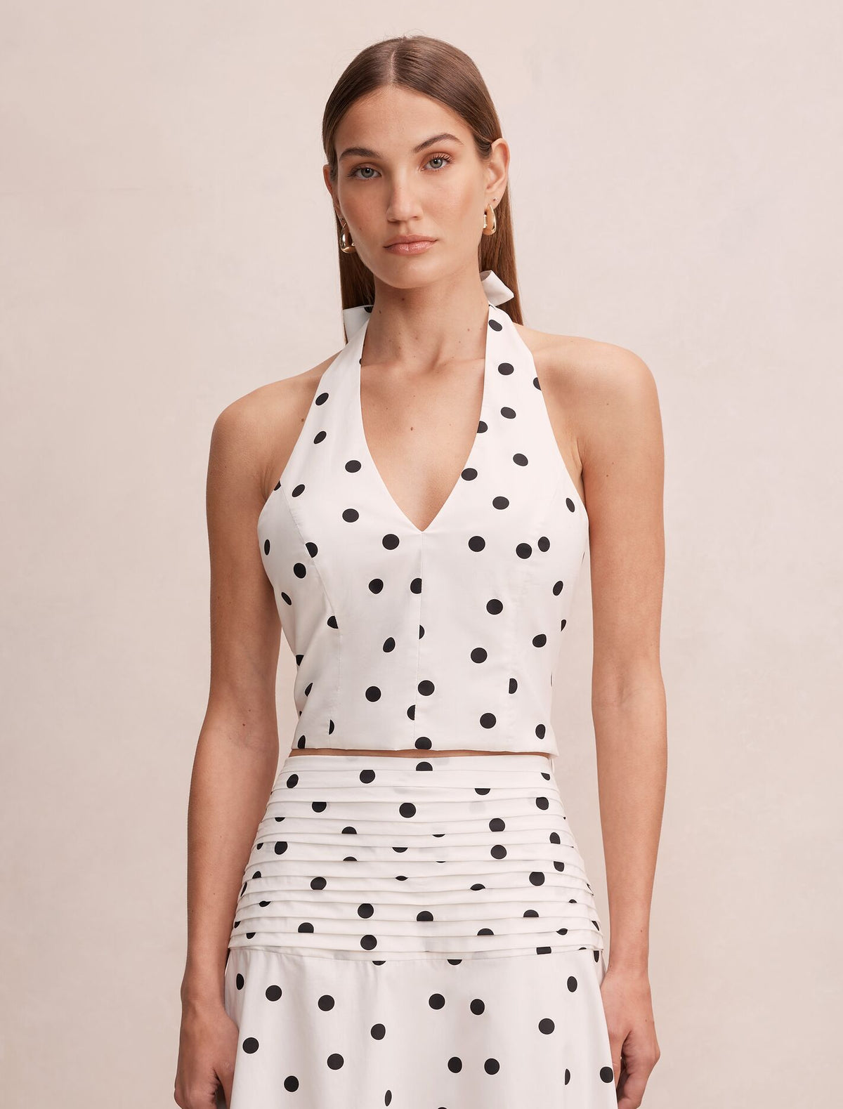 Magnolia Polka Dot Halter Top Marseille Spot Co-Ord Forever New