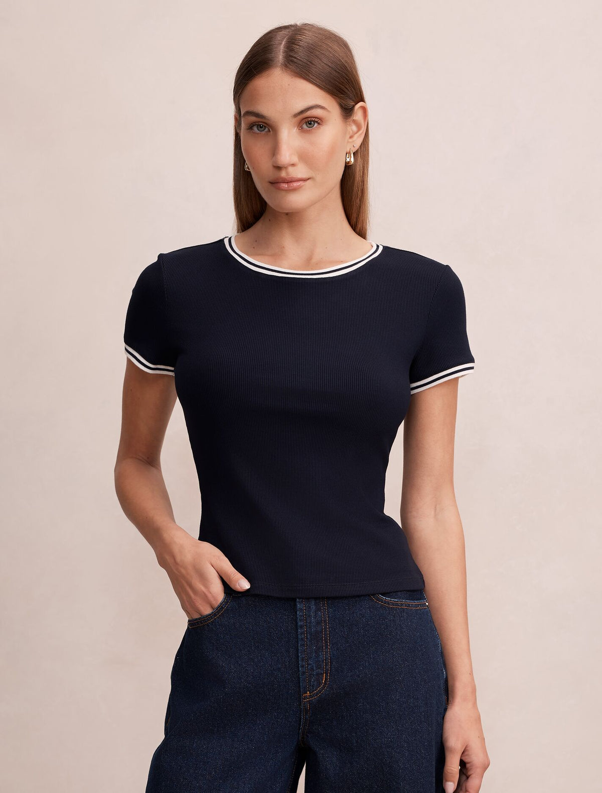 Rosie Tipped Trim Short Sleeve T-Shirt