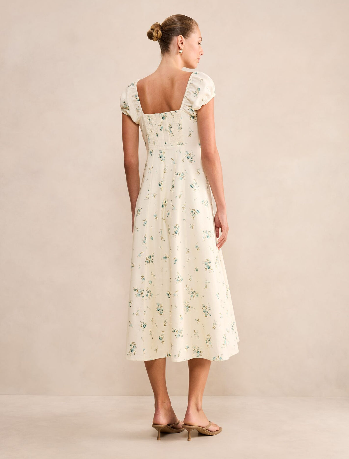 Sallie Tie Front Linen Midi Dress