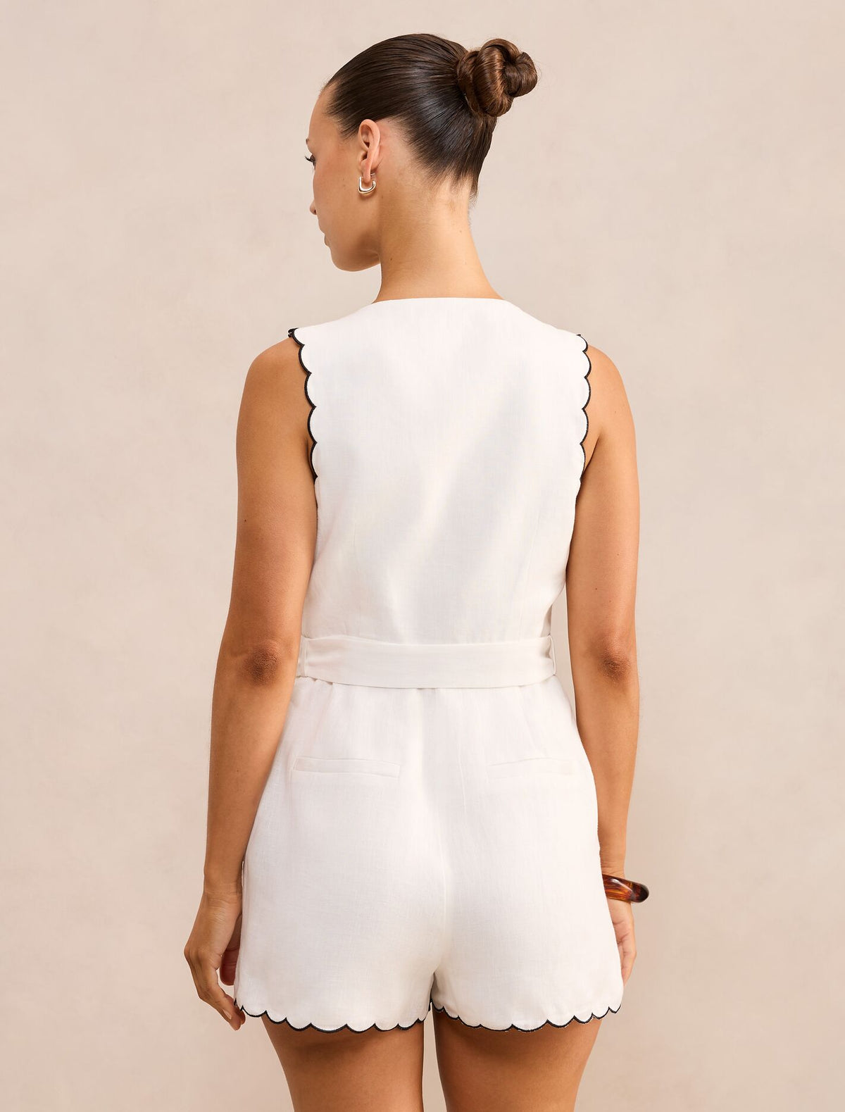Billy Petite Scallop Playsuit Forever New