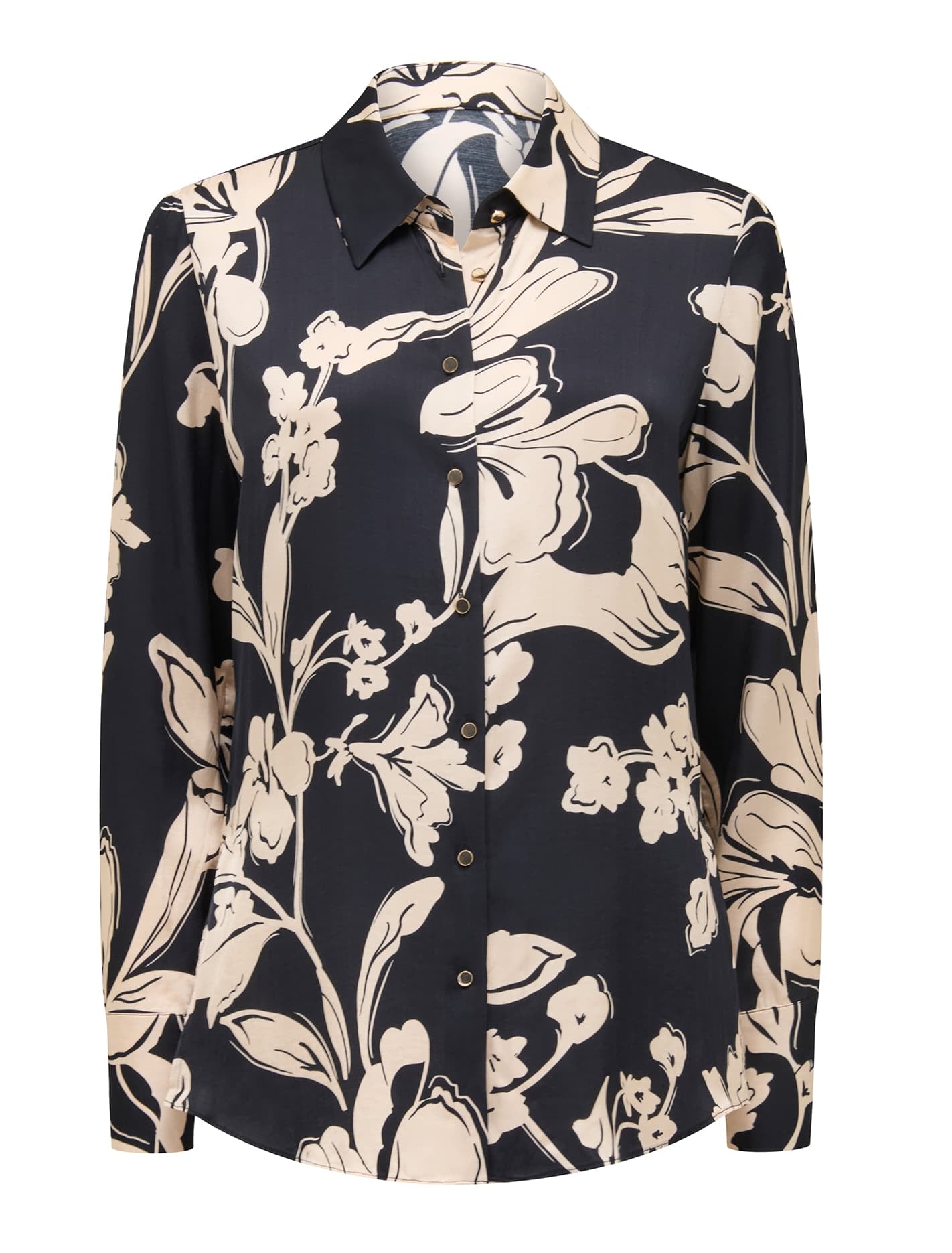 Lila Longline Printed Satin Shirt Forever New