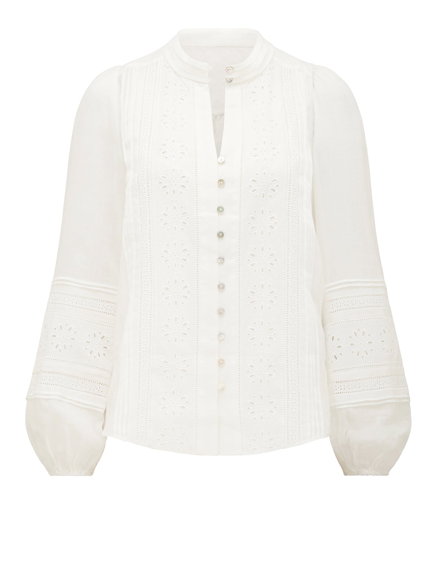 Inez Keyhole Trim Spliced Blouse Forever New
