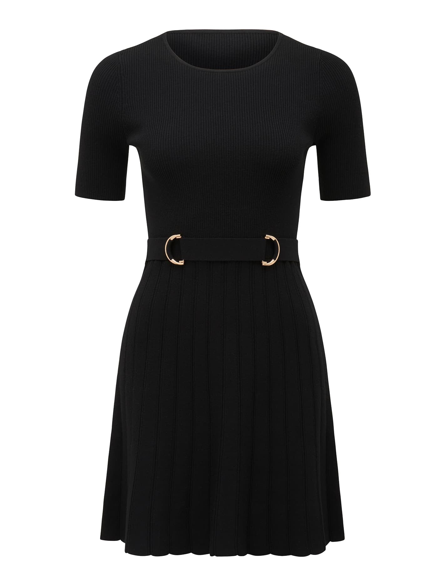 Faye Short Sleeve D Ring Mini Knit Dress Forever New