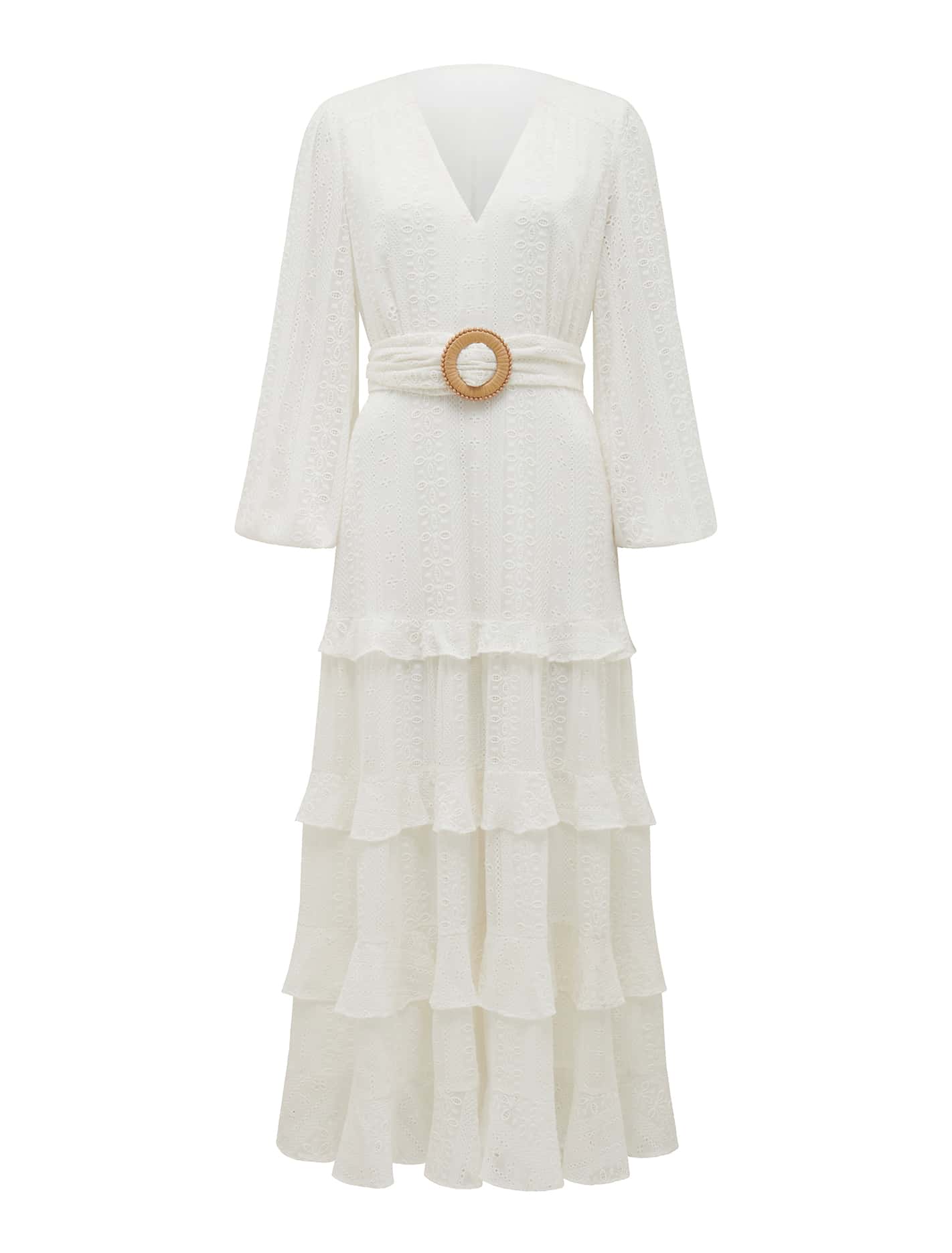 Hudson Embroidered Ruffle Midi Dress Forever New