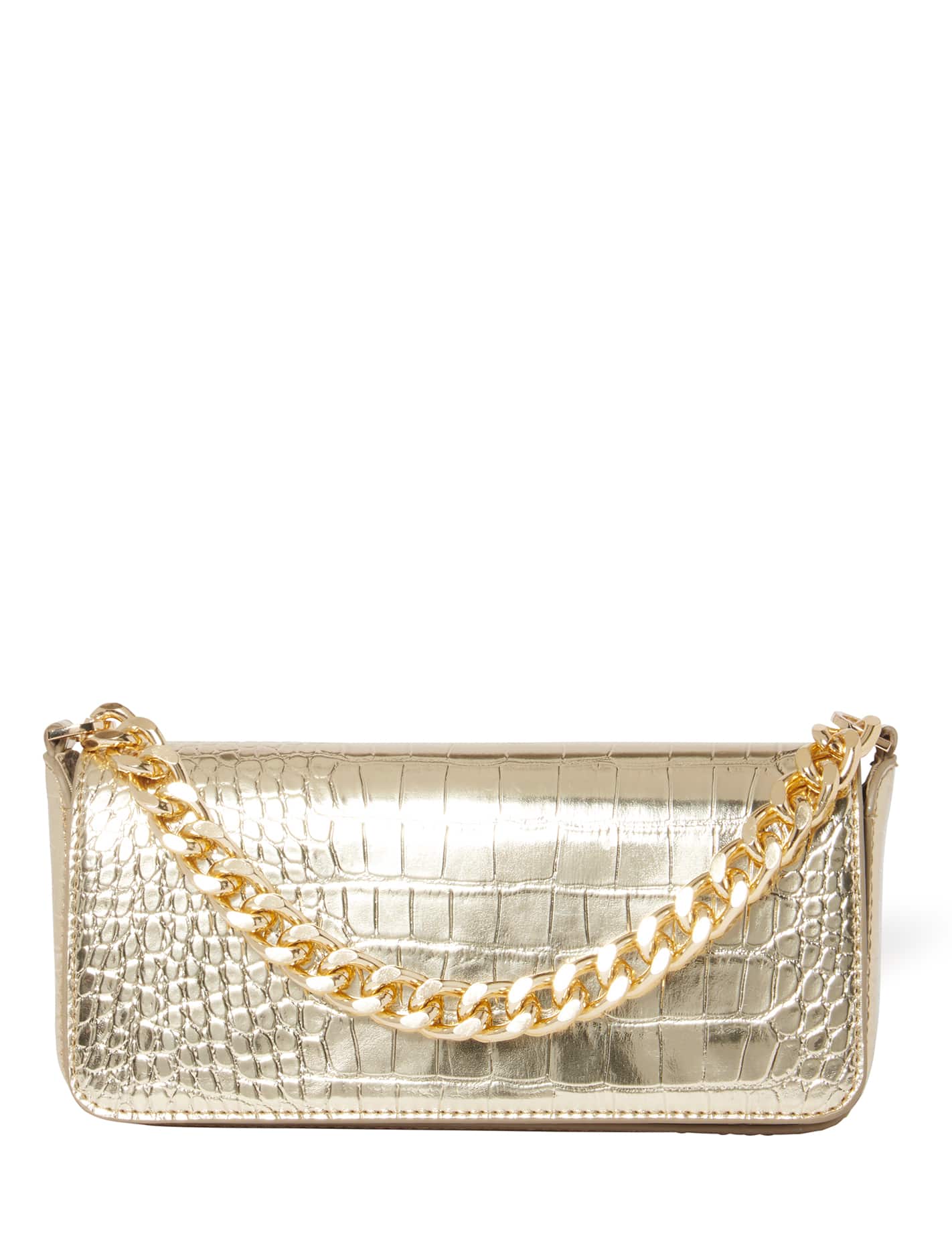 Gold hotsell croc bag