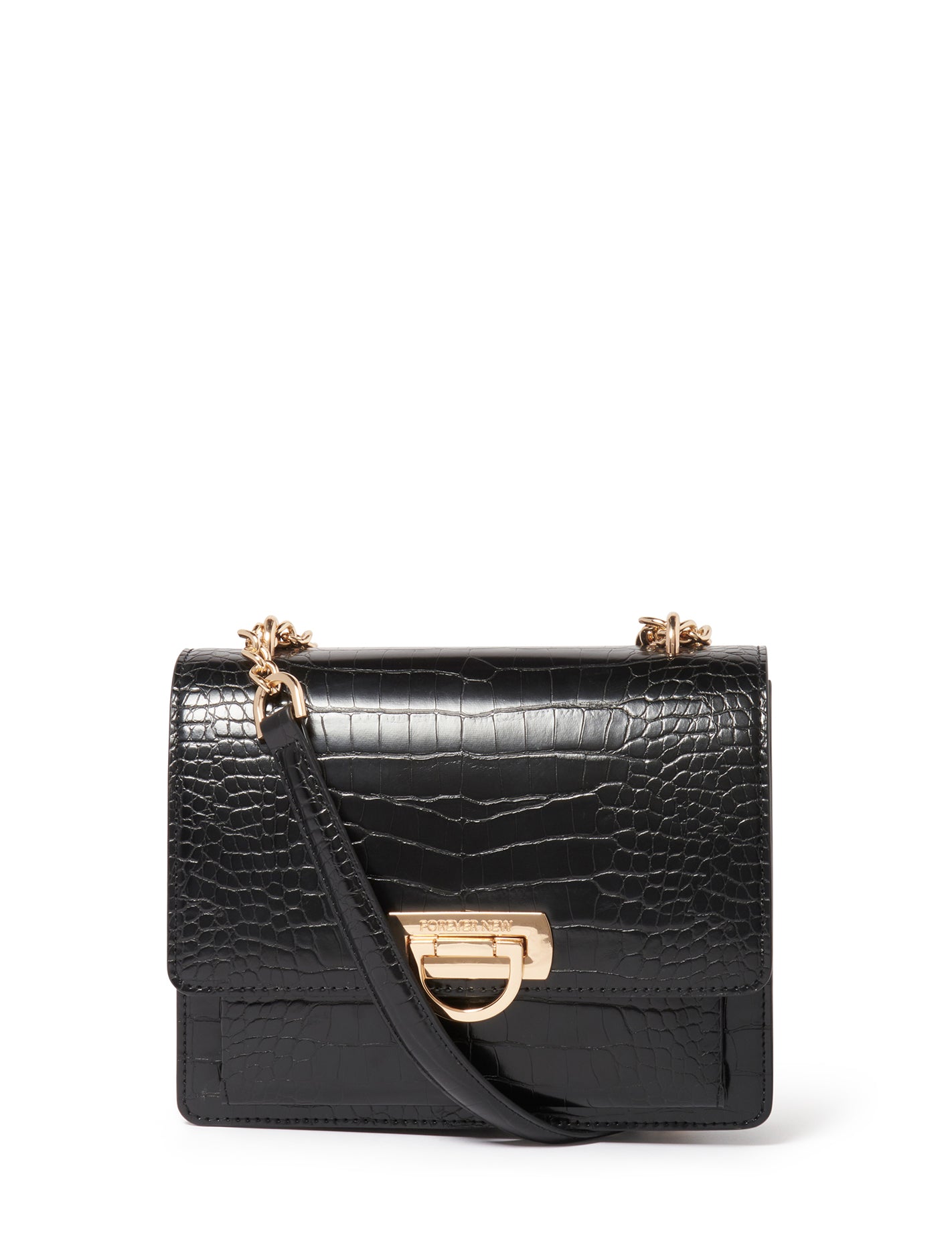 Shoulder bag black discount croc