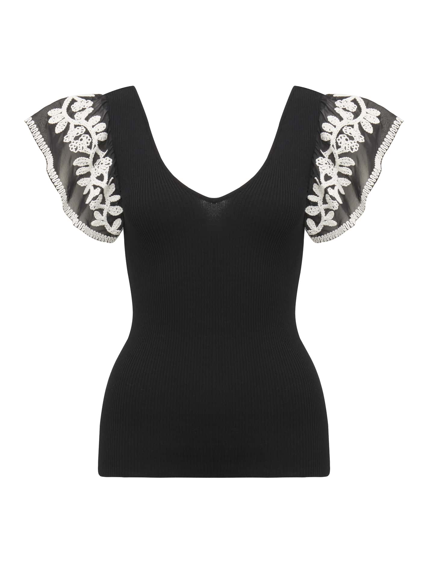 Elodie Frill Sleeve Knit Tank Top Forever New