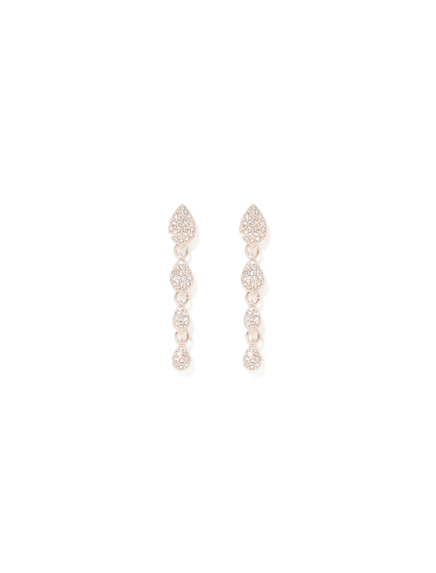 Perrie Pave Drop Earrings 0 Rose Gold Crystal Forever New