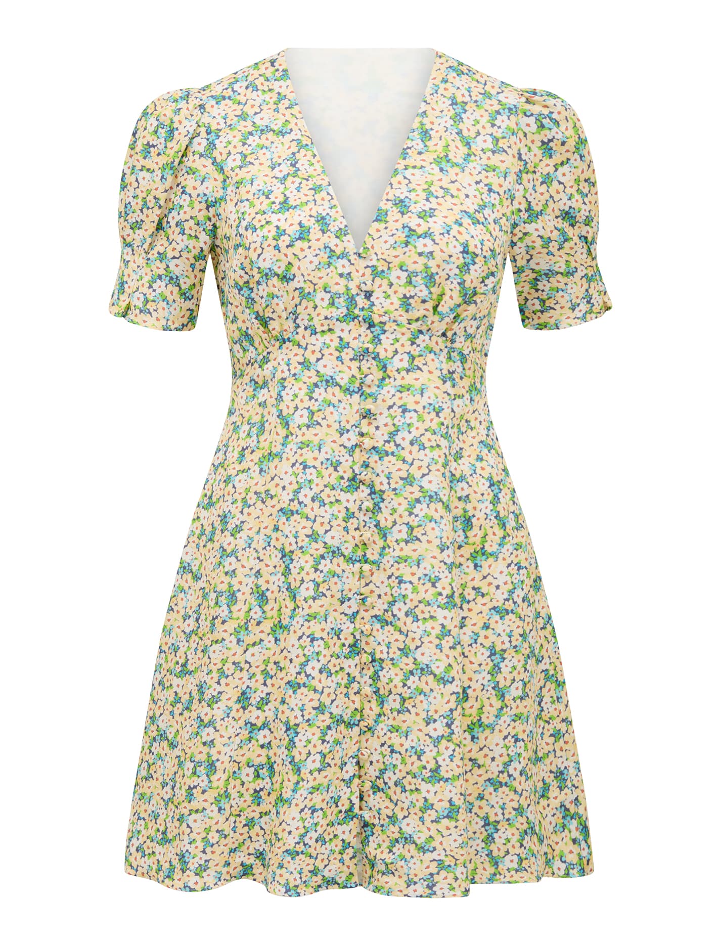 Saffron Printed Linen Mini Sun Dress Forever New