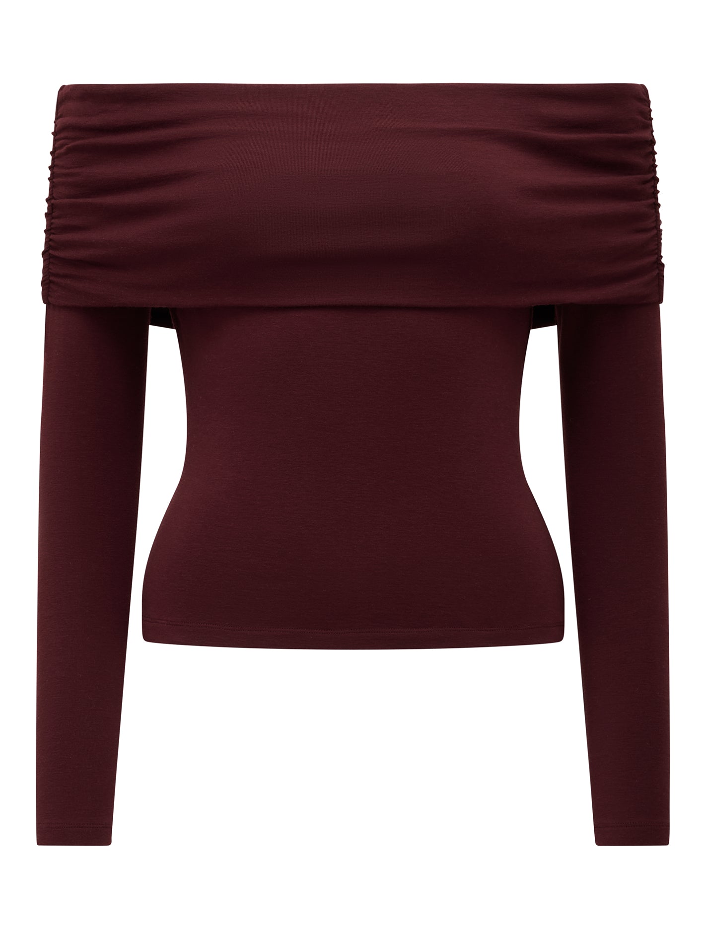 Kyla Long Sleeve Wool Blend Bardot Top Forever New