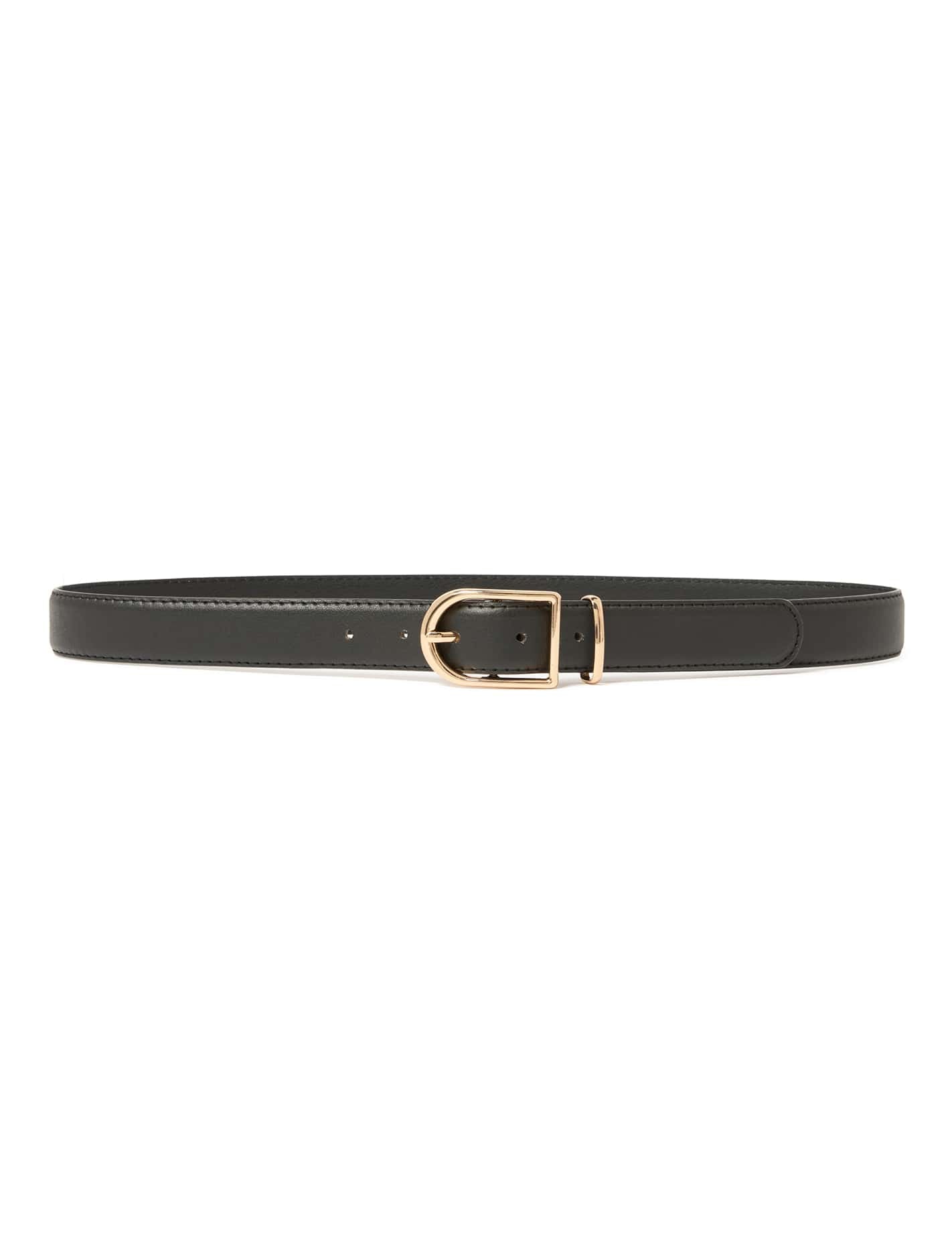 Callie Curve Buckle Jeans Belt Black Forever New