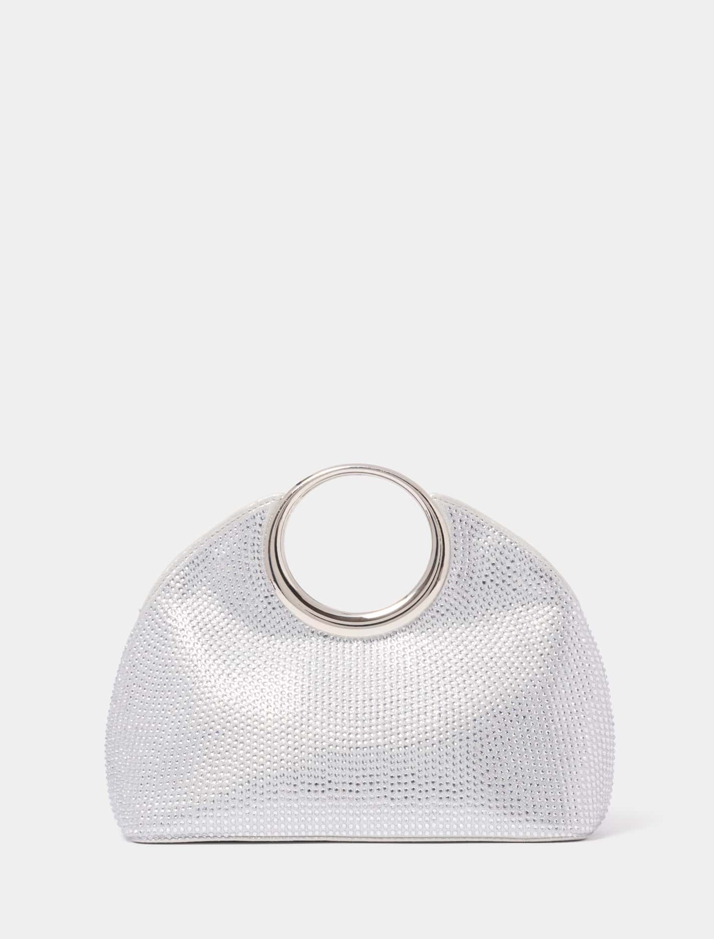 Rachel Round Handle Sparkle Clutch 0 Silver Forever New