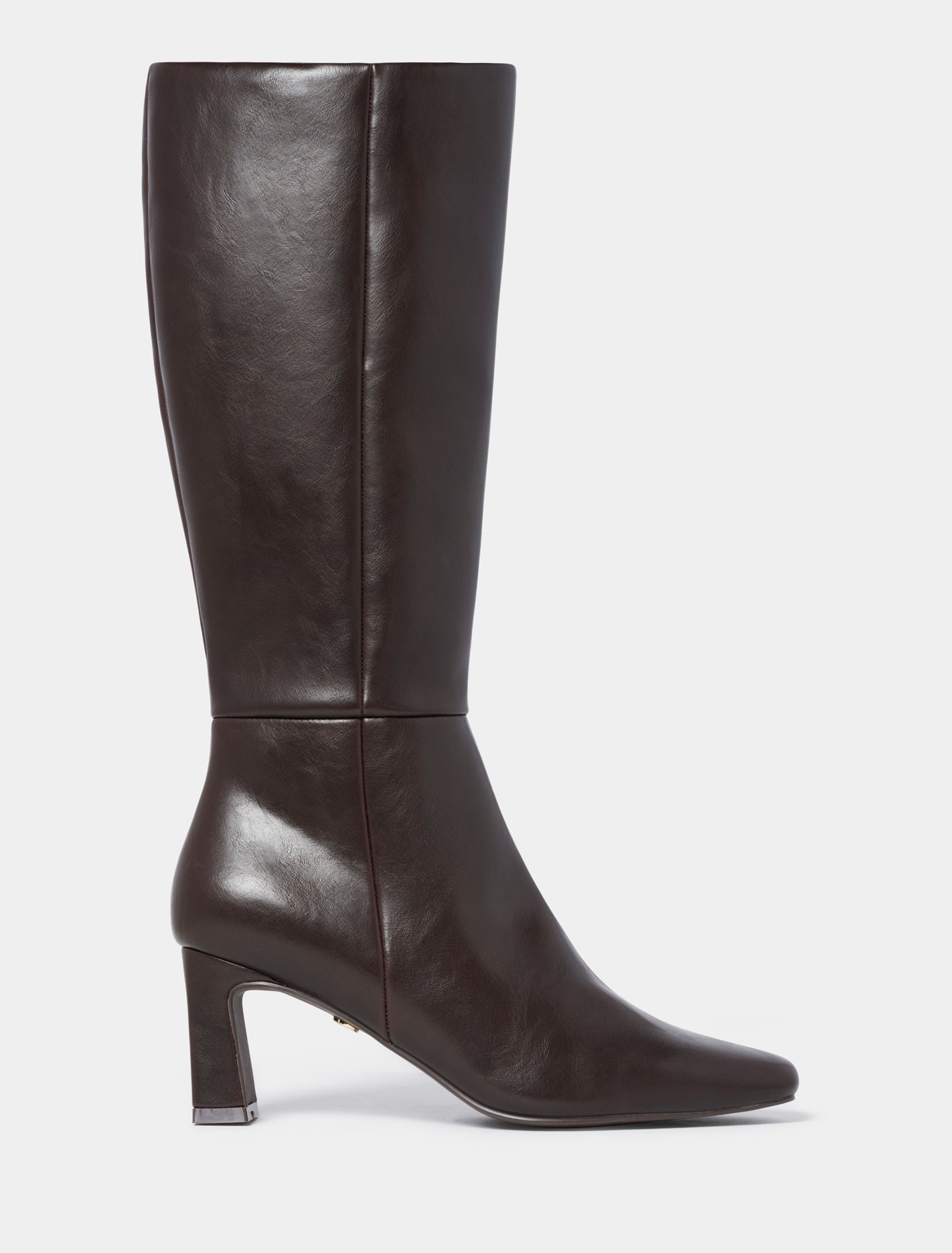 Tatum Shaped Heel Knee Boot Chocolate Brown Forever New