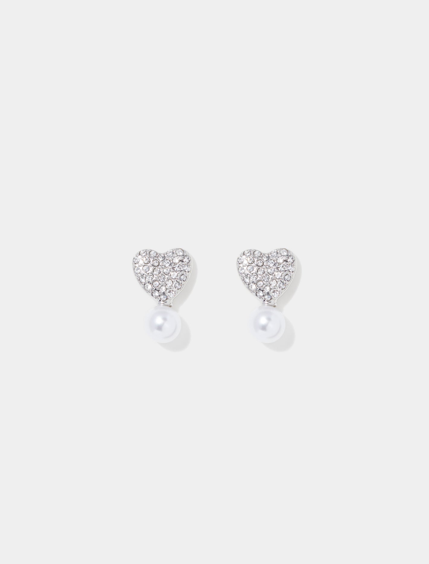 Casey Heart and Pearl Earrings 0 Crystal Pearl Forever New