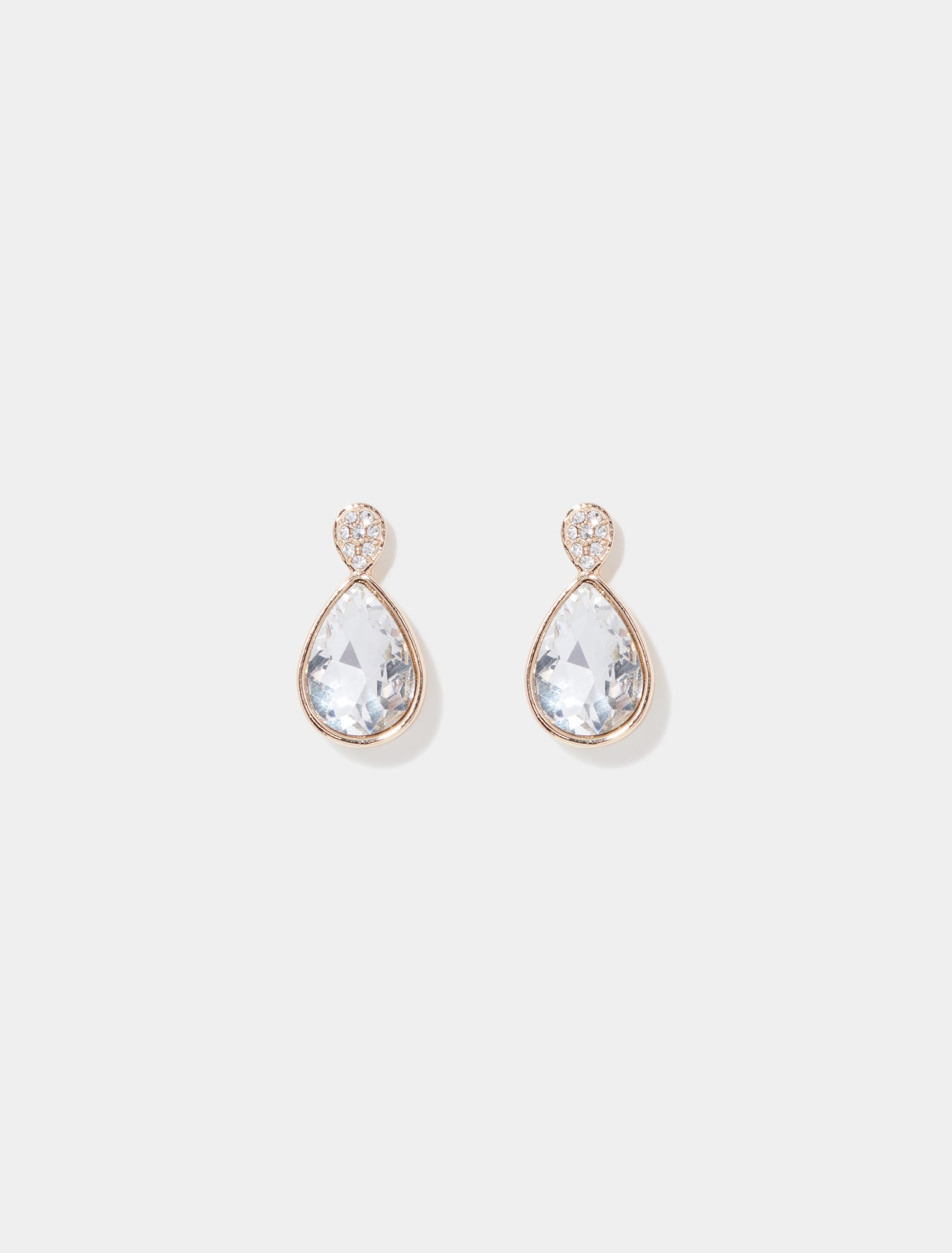 Stef Stone Teardrop Stud Earrings 0 Crystal Gold Forever New
