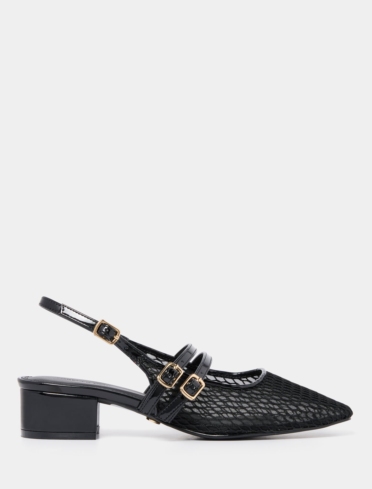 Megan Mesh Mary Jane Heel Black Forever New