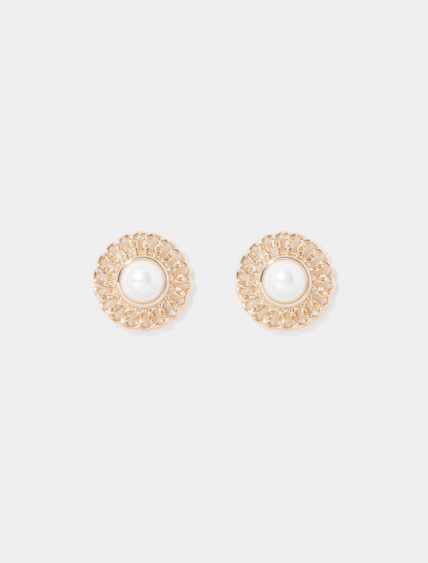 Signature Prue Pearl and Chain Stud Earrings 0 Gold Pearl Forever New