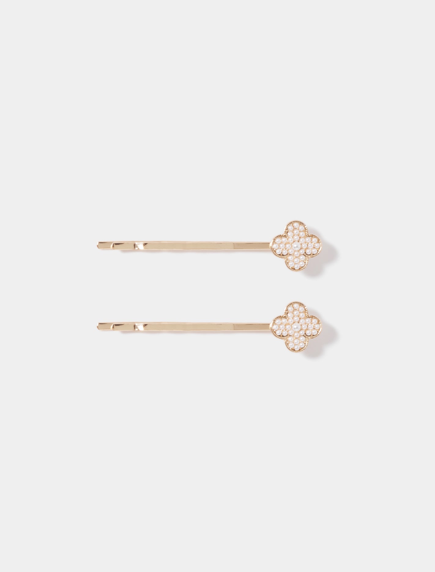 Fern Flower Hair Slide Clips 0 Gold Pearl Forever New