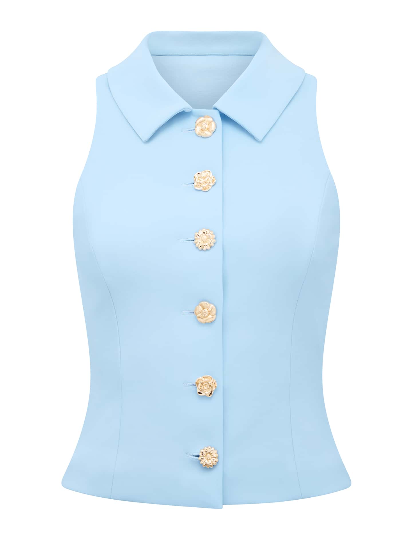 Tilly Button Detail Halter Top Forever New