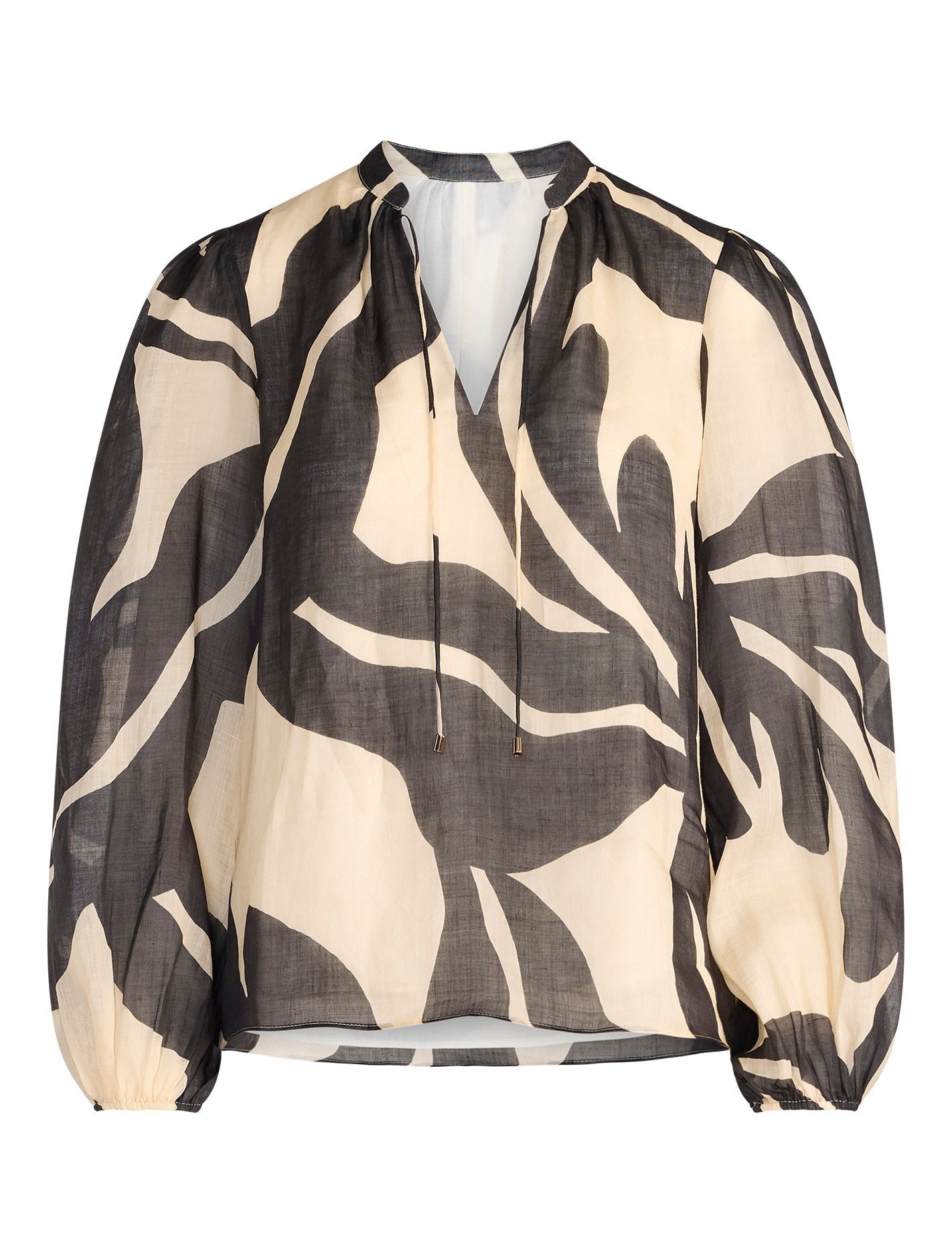 Romina Raglan Blouse Black Nusa Leaf Forever New