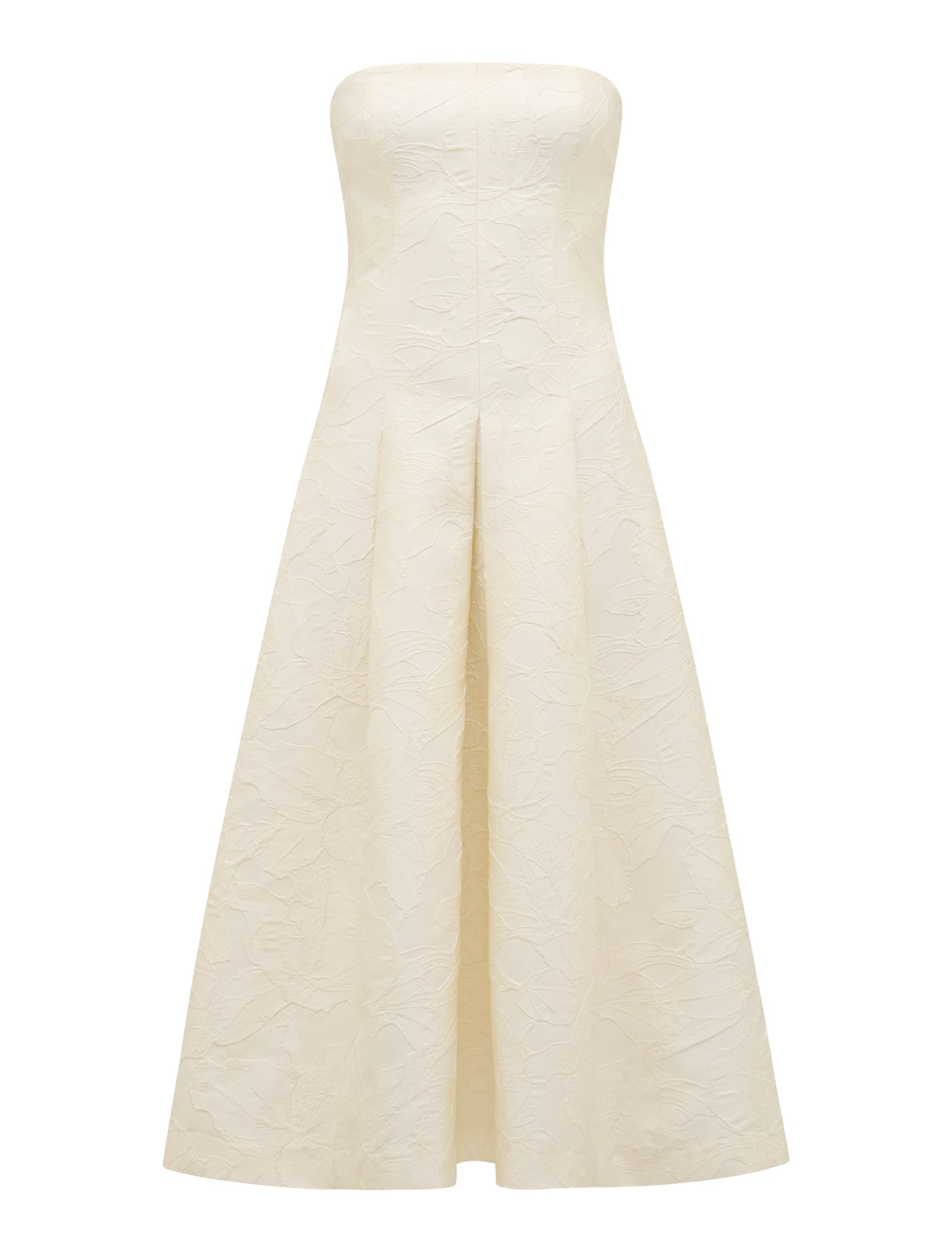 Lottie Strapless Jacquard Midi Dress Forever New