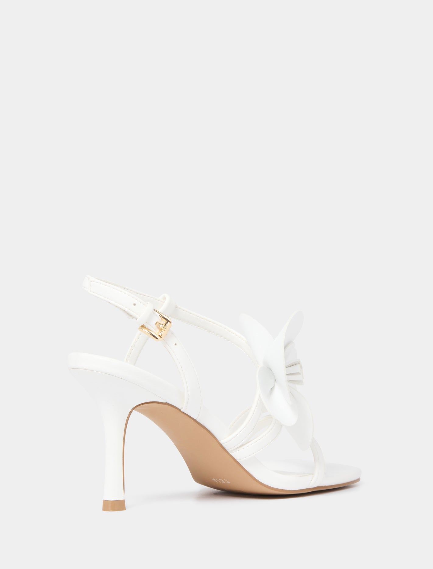 Odette Flower Trim Sandal Heel Forever New