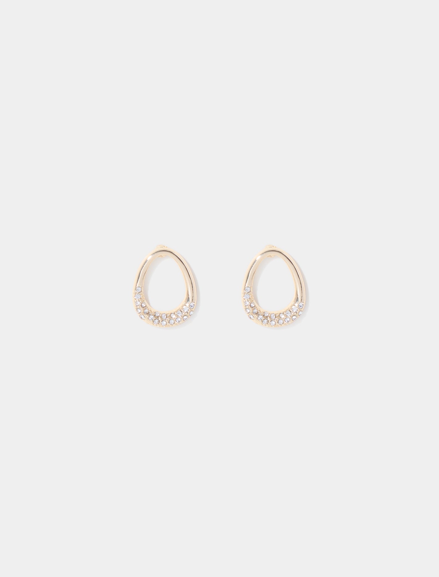 Gracie Stone Loop Hoop Earrings 0 Gold Crystal Forever New