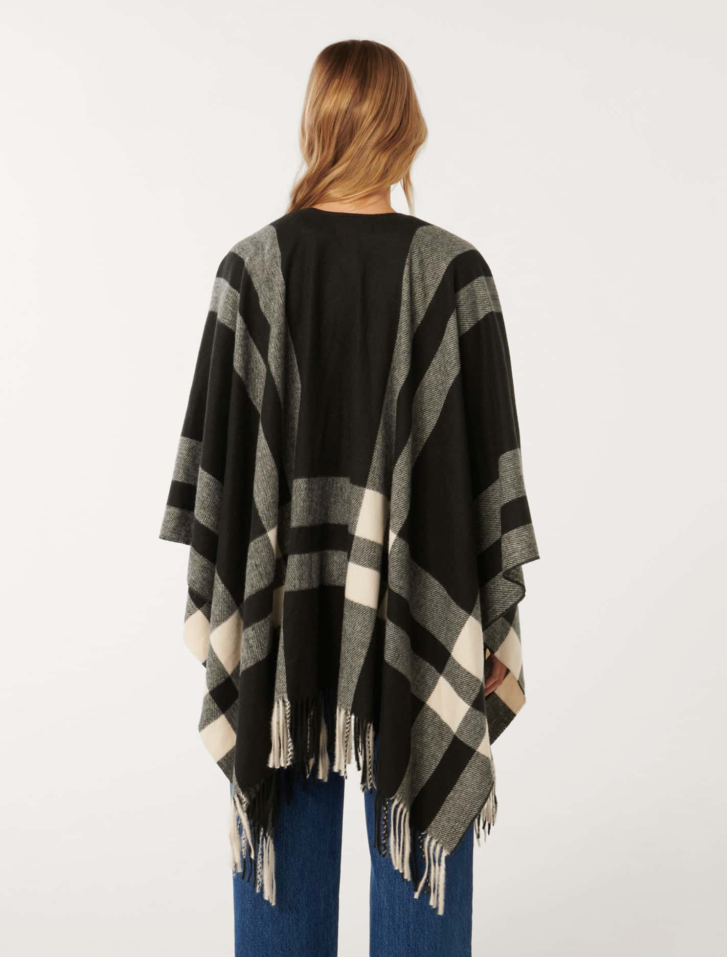 Olivia Check Wrap Cape Forever New
