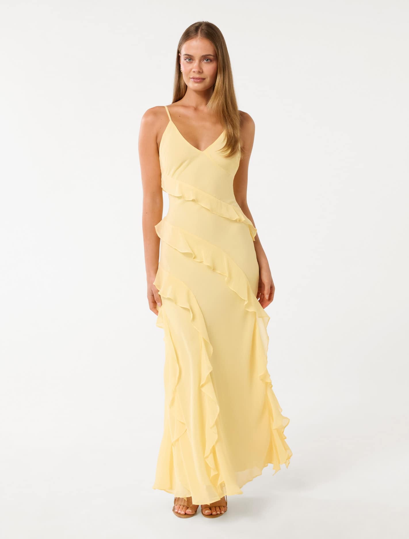 Frill Frock Designer Frock Banana Poppy Ruffle Dress Pale Banana