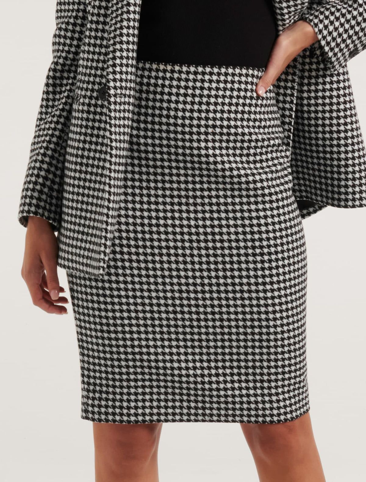 Hadley Houndstooth Pencil Skirt Forever New
