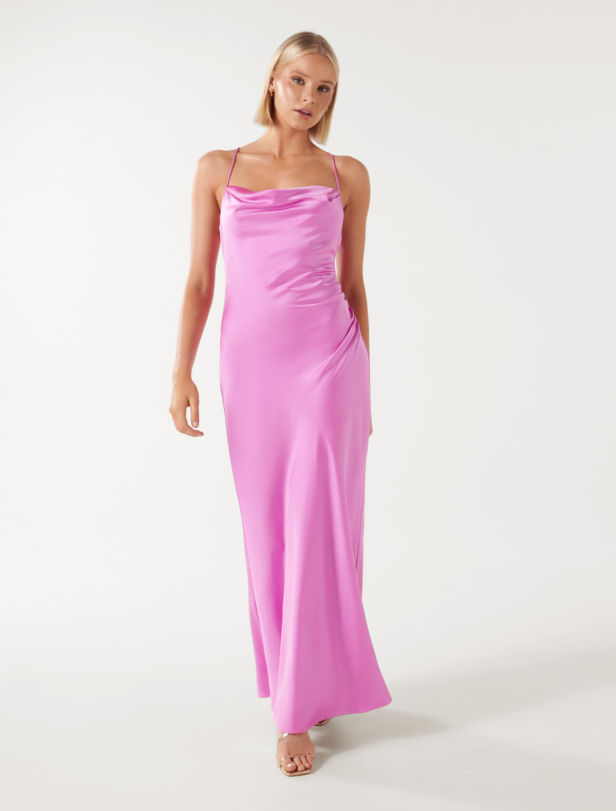 Ruby Tie Back Satin Maxi Dress Forever New