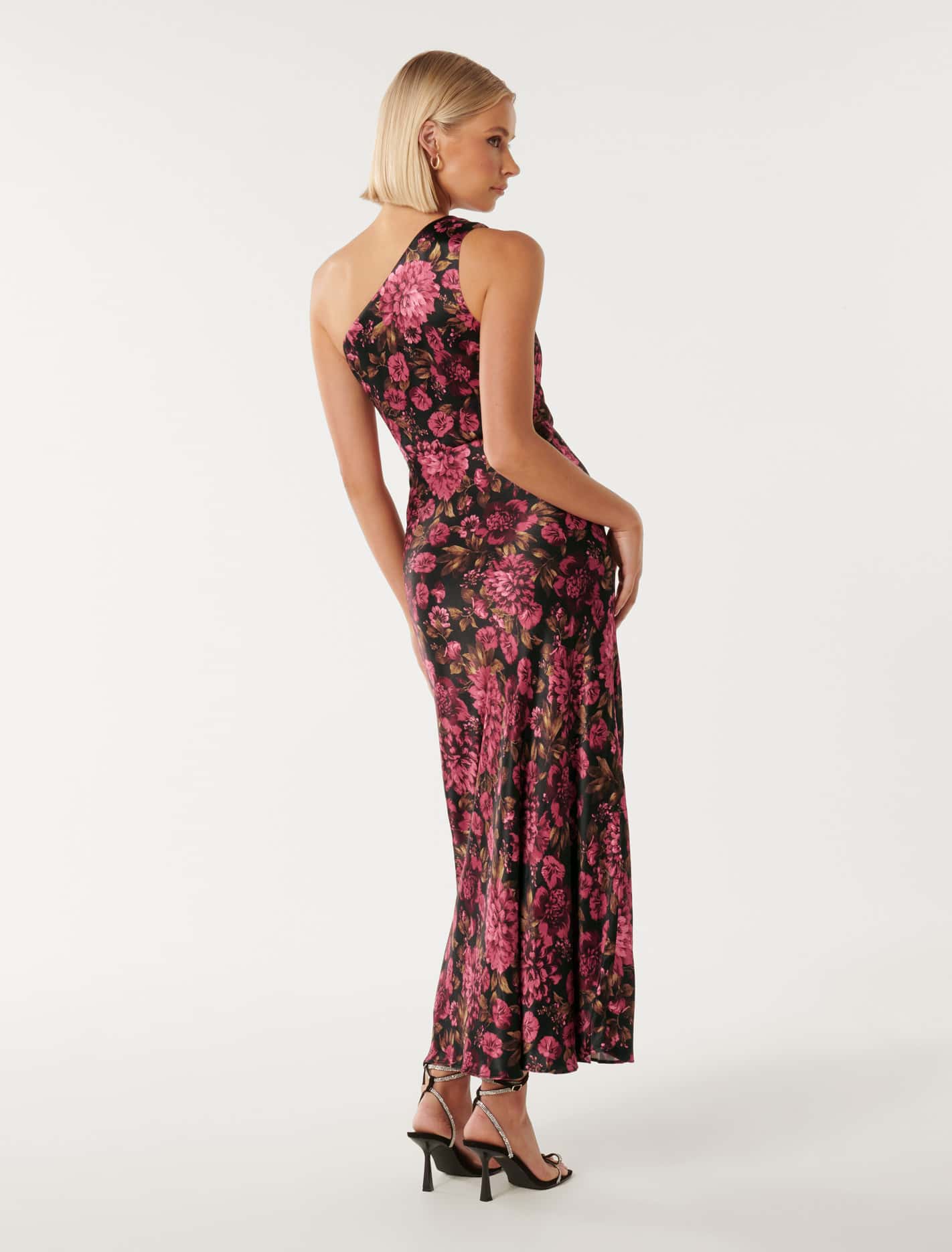 Cooper Asymm Satin Midi Dress Forever New