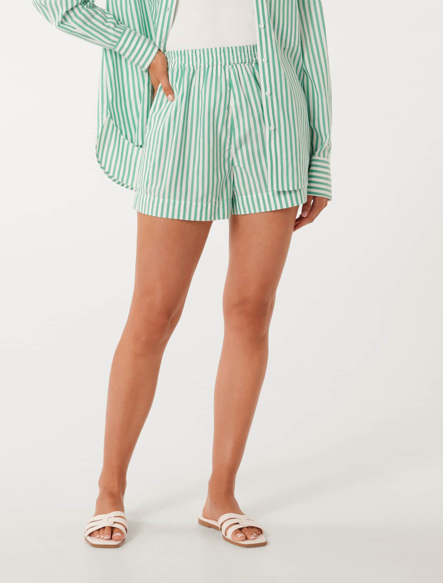 Stripe Linen Ladies Shorts made in South Africa