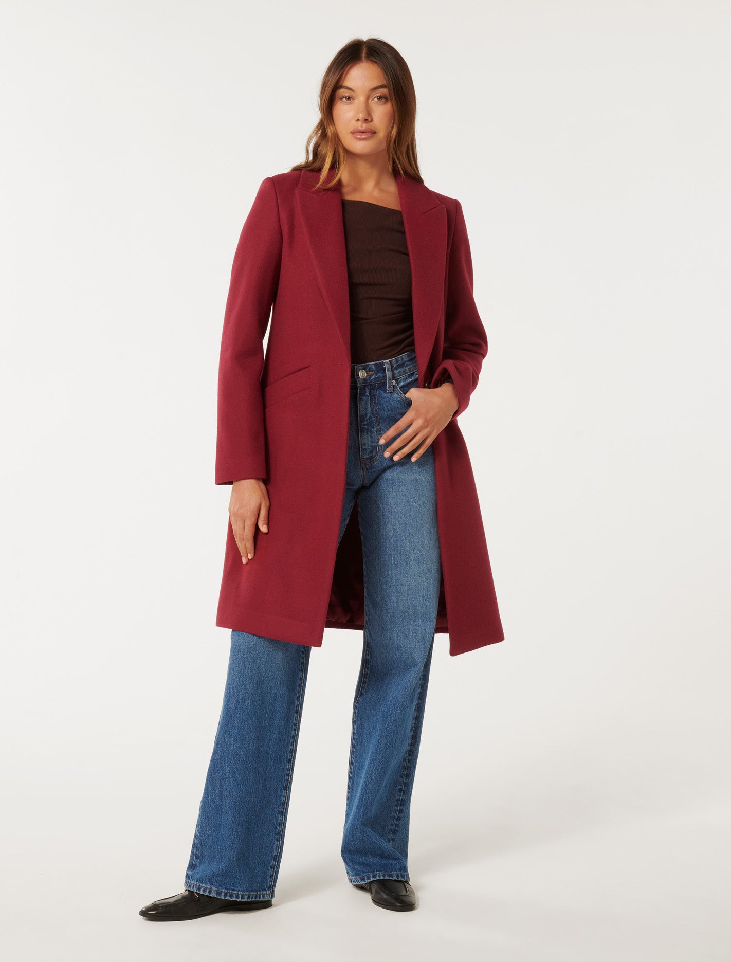 Bonnie Longline Coatigan Rumba Red Forever New