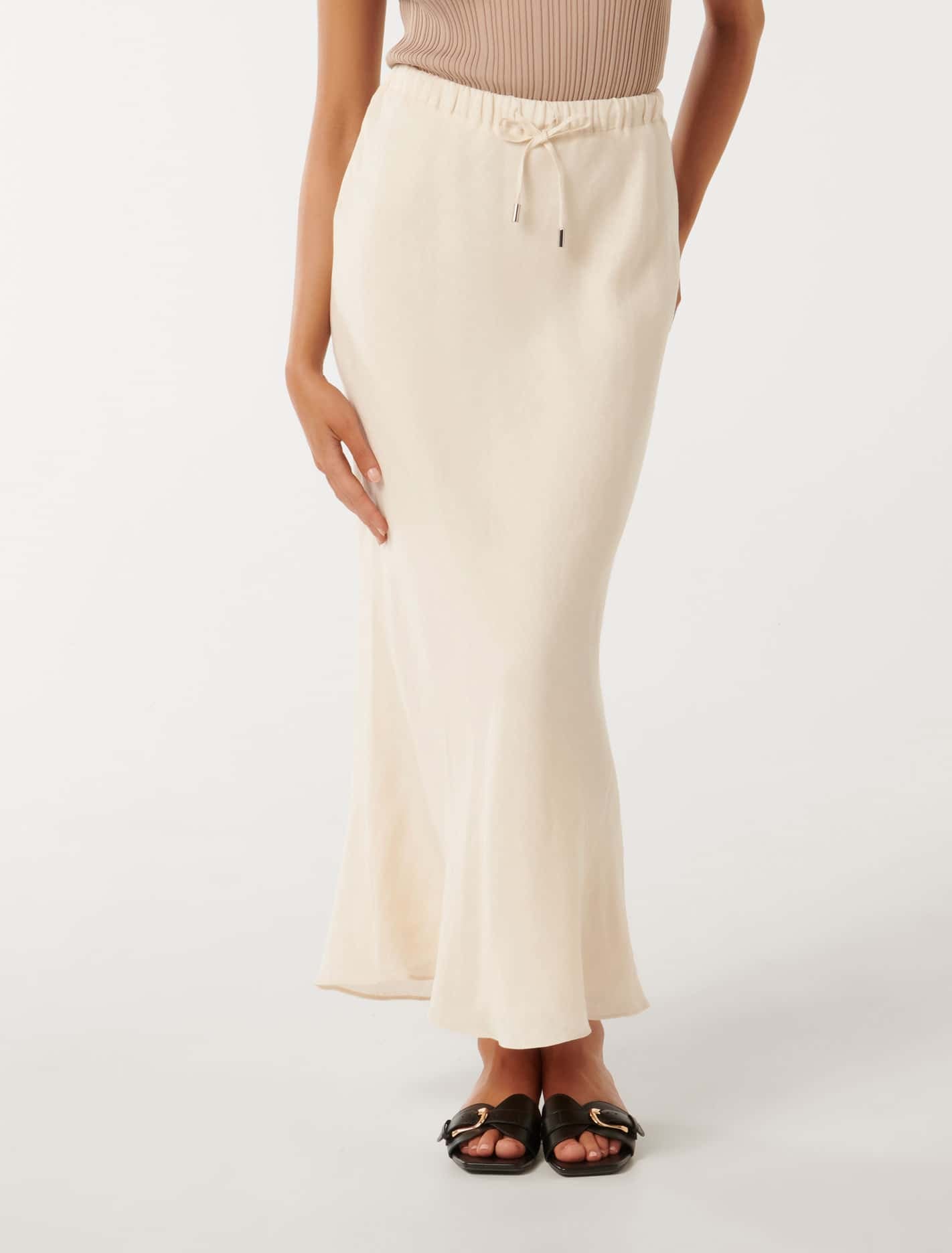 Petite linen 2025 maxi skirt