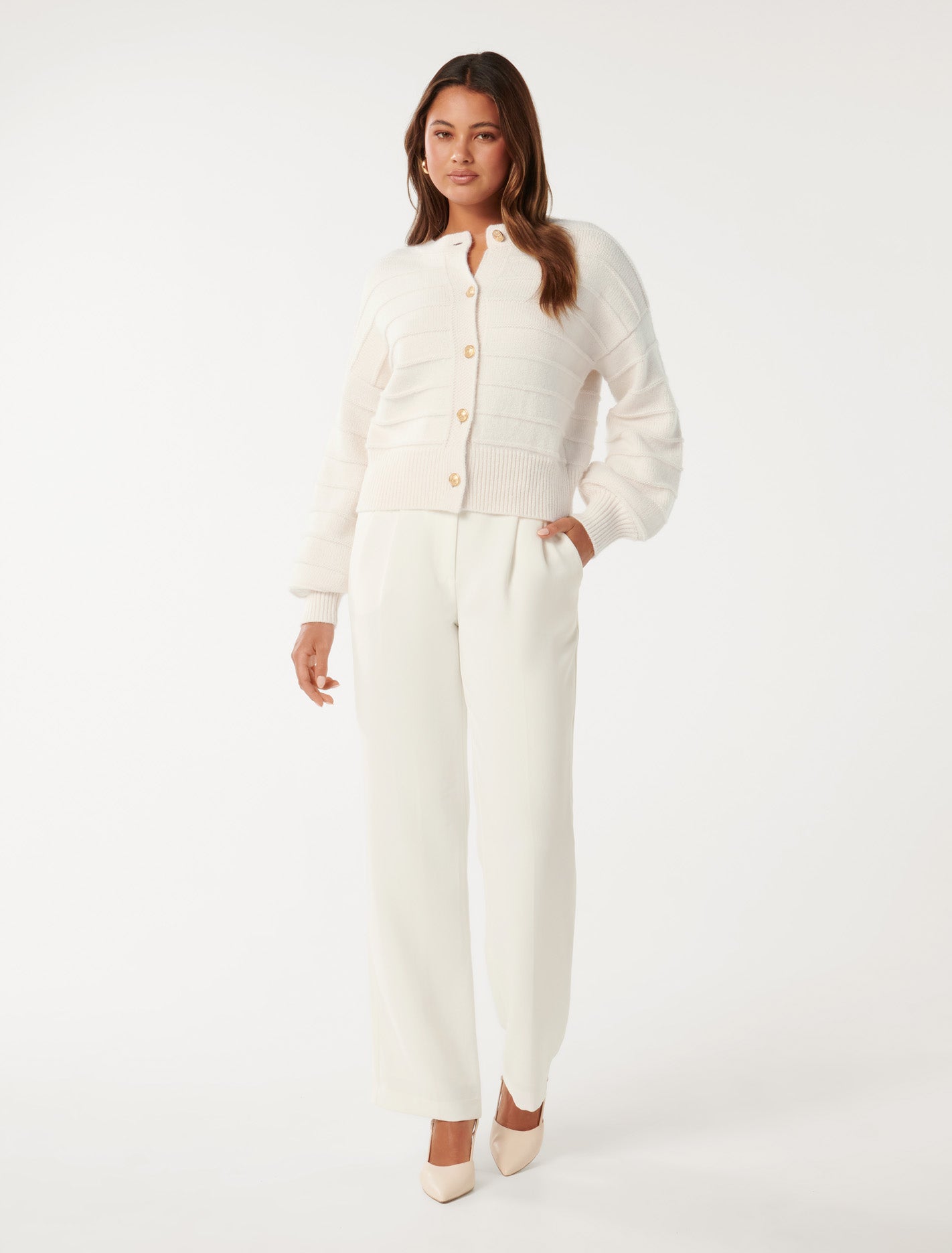 Monroe Cropped Knit Cardigan Forever New