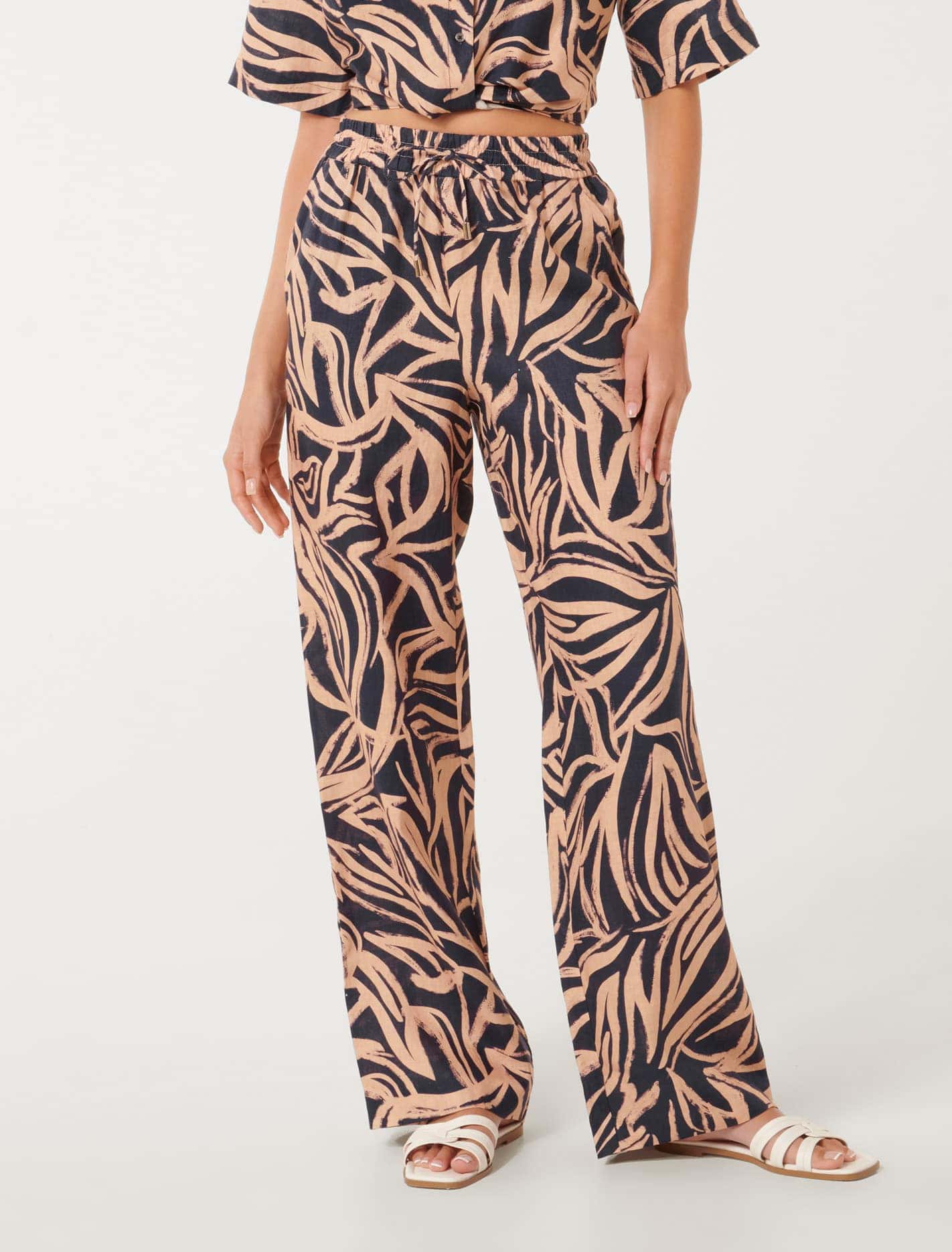 Livy Printed Linen Pants Forever New