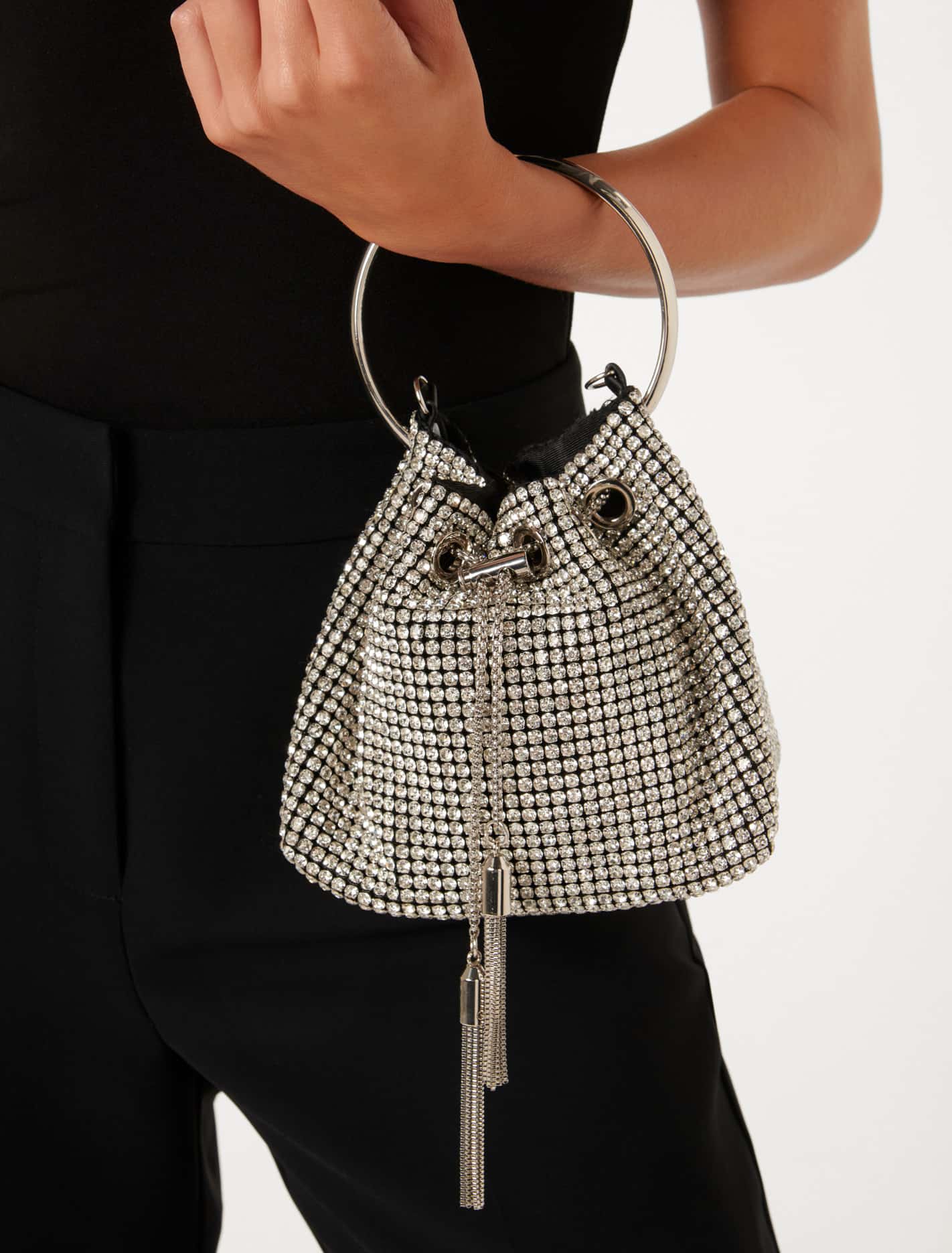 Skylah Sparkle Metal Handle Bag Forever New