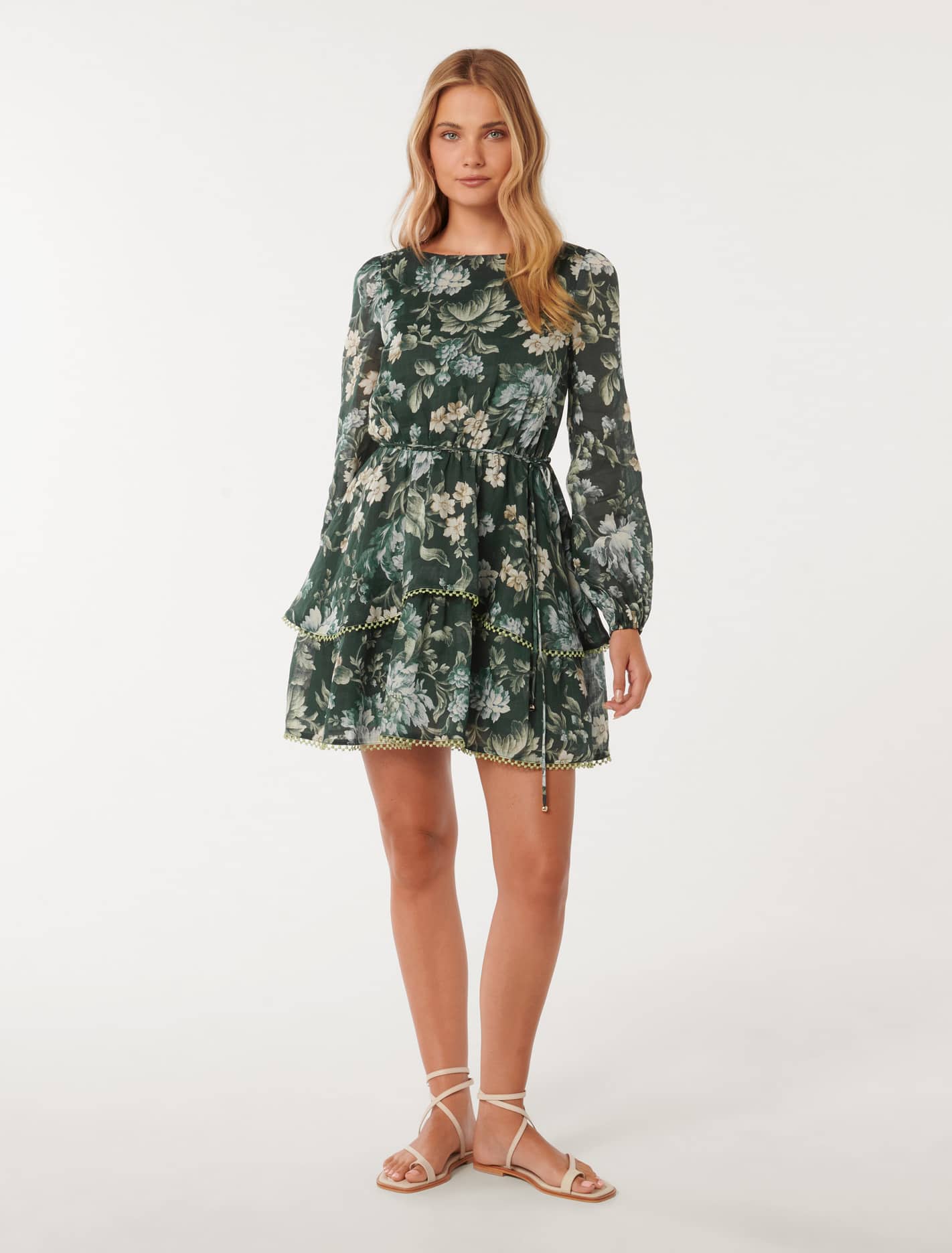 Remi Printed Tiered Skater Dress Forever New