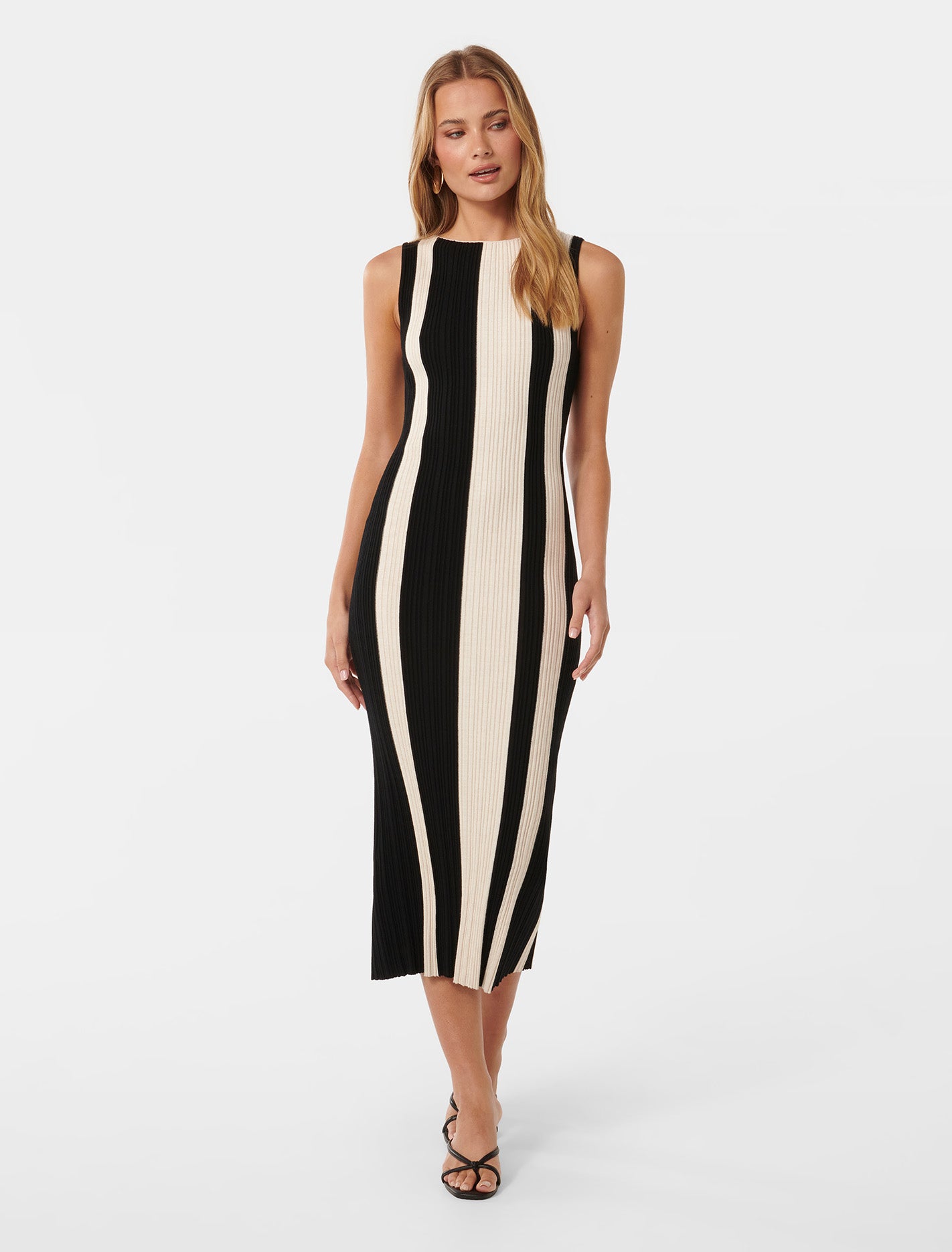 Emmie Vertical Striped Midi Dress Stripe Forever New 6036