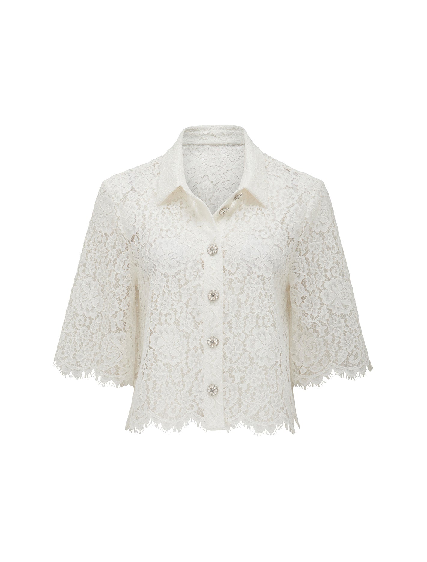 Ilah Lace Crop Shirt Forever New