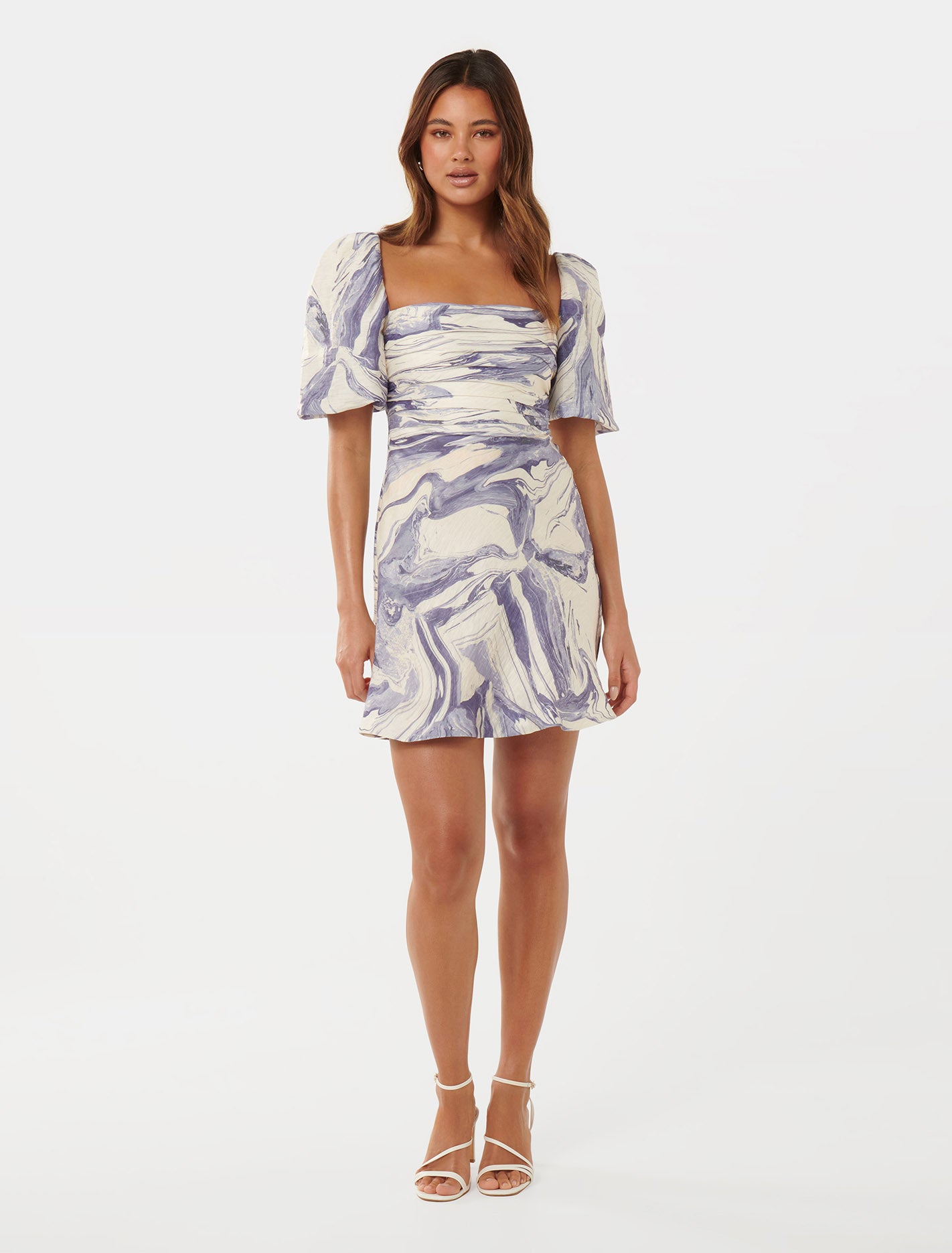 Abigail Printed Puff Sleeve Mini Dress Forever New