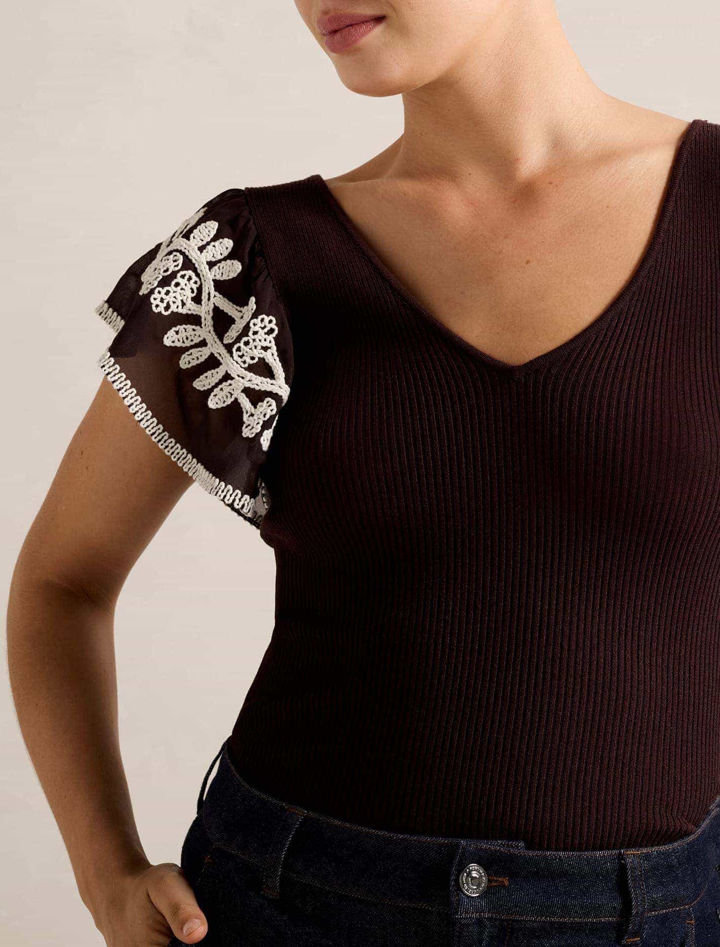 Elodie Frill Sleeve Knit Tank Top Forever New