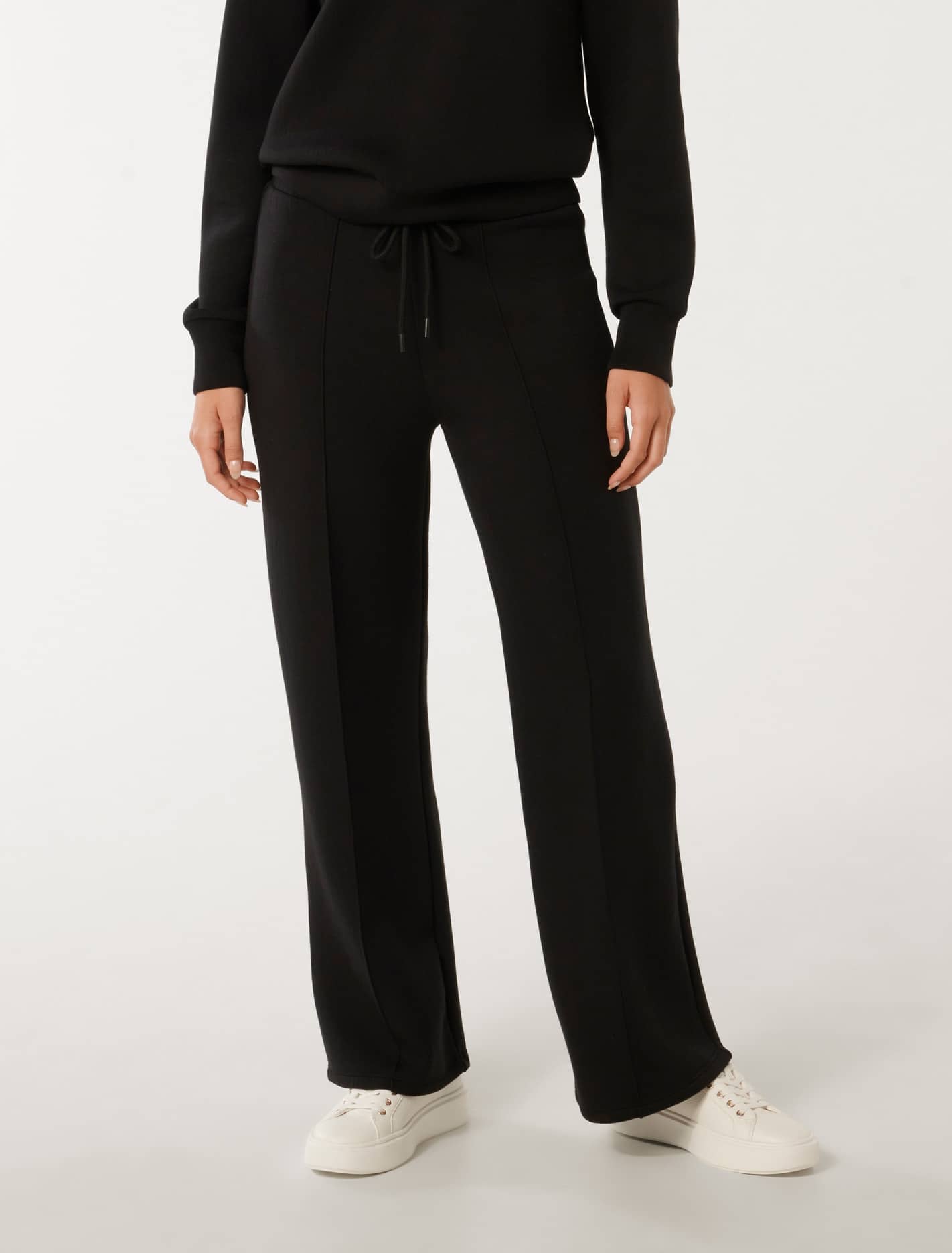Tiana Wide Leg Track Pants Black Forever New