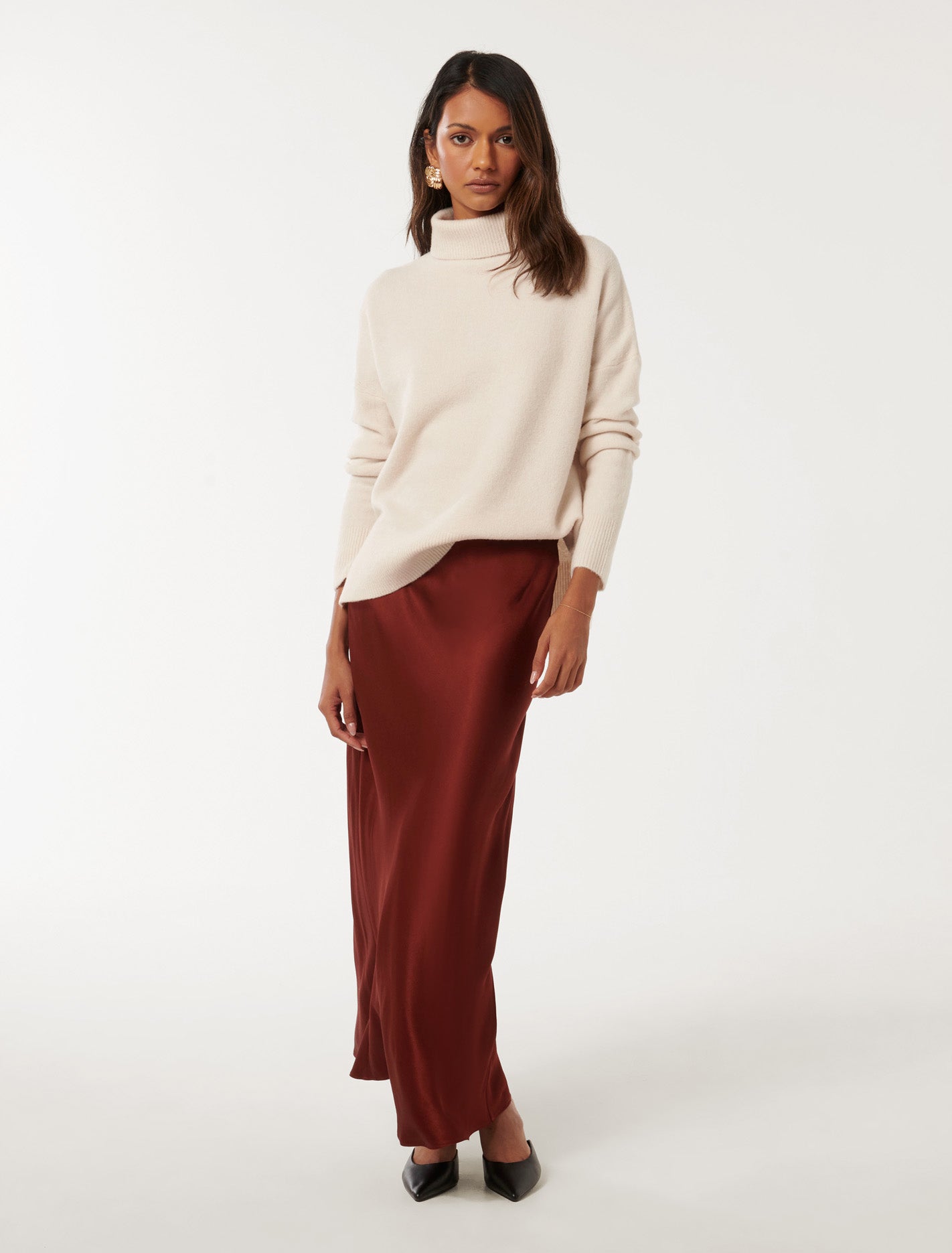 Prue Petite Satin Bias Midaxi Skirt Forever New